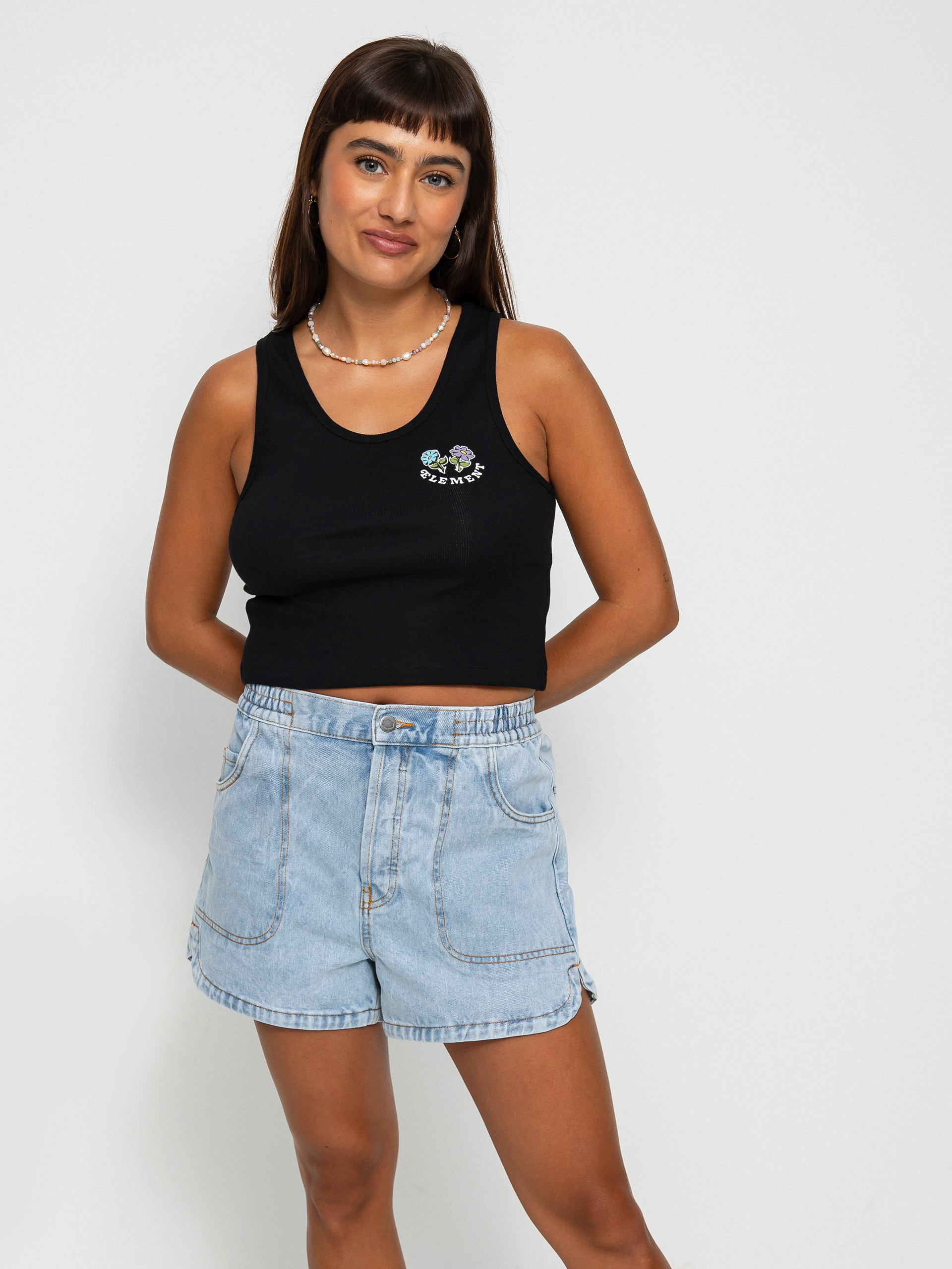 Element Koszulka Smile Crop póló Wmn (flint black)