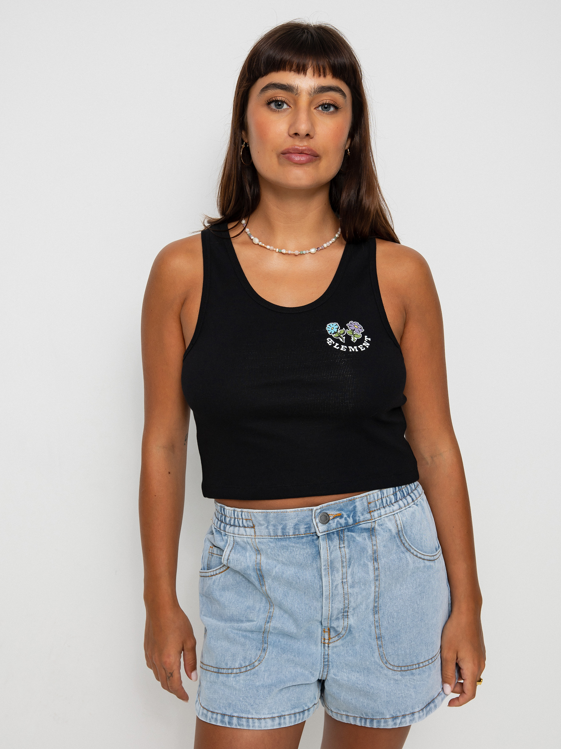 Element Koszulka Smile Crop póló Wmn (flint black)