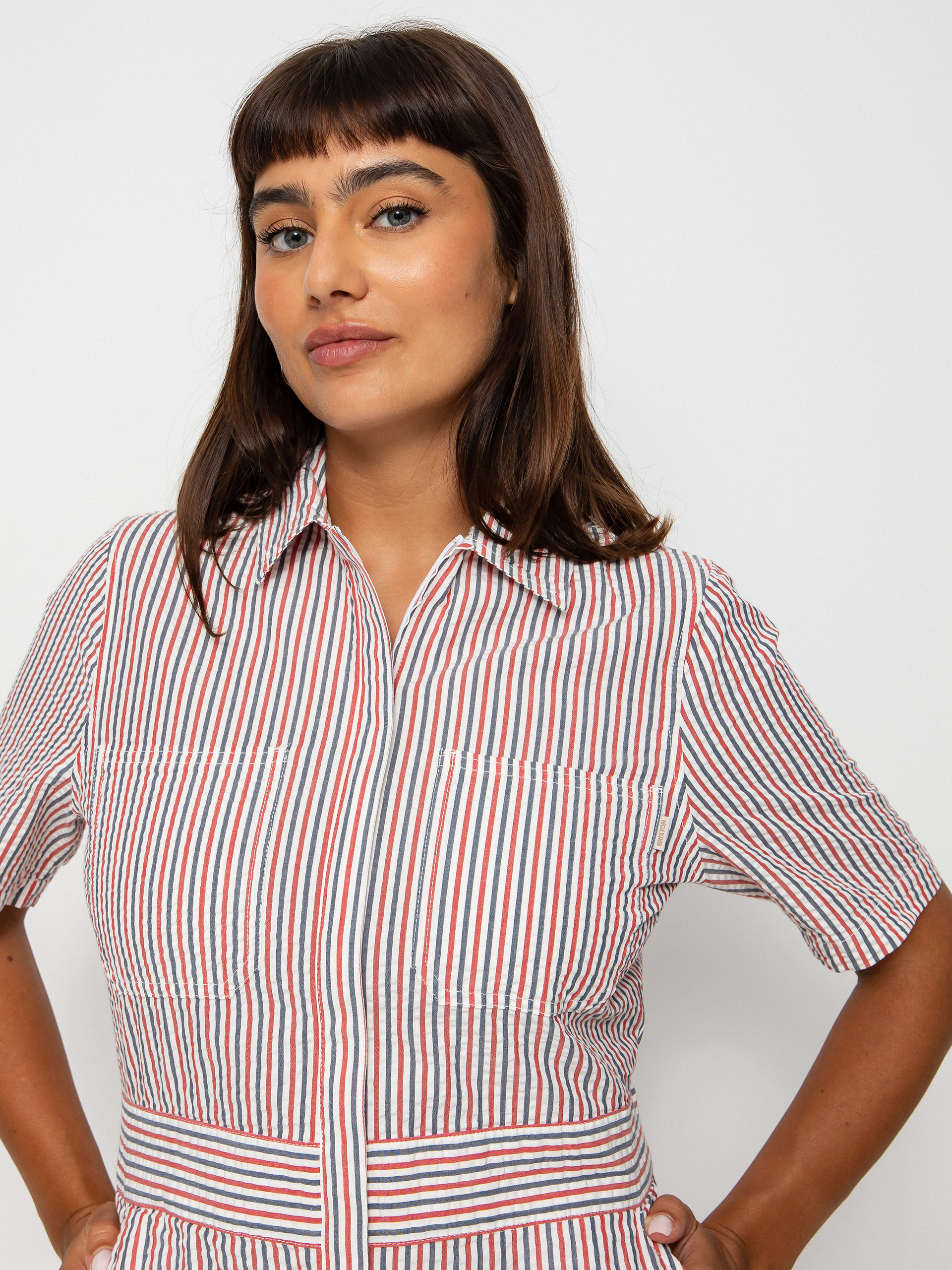 Női Brixton Mersey Short Coverall Teniszruha (coverall stripe)