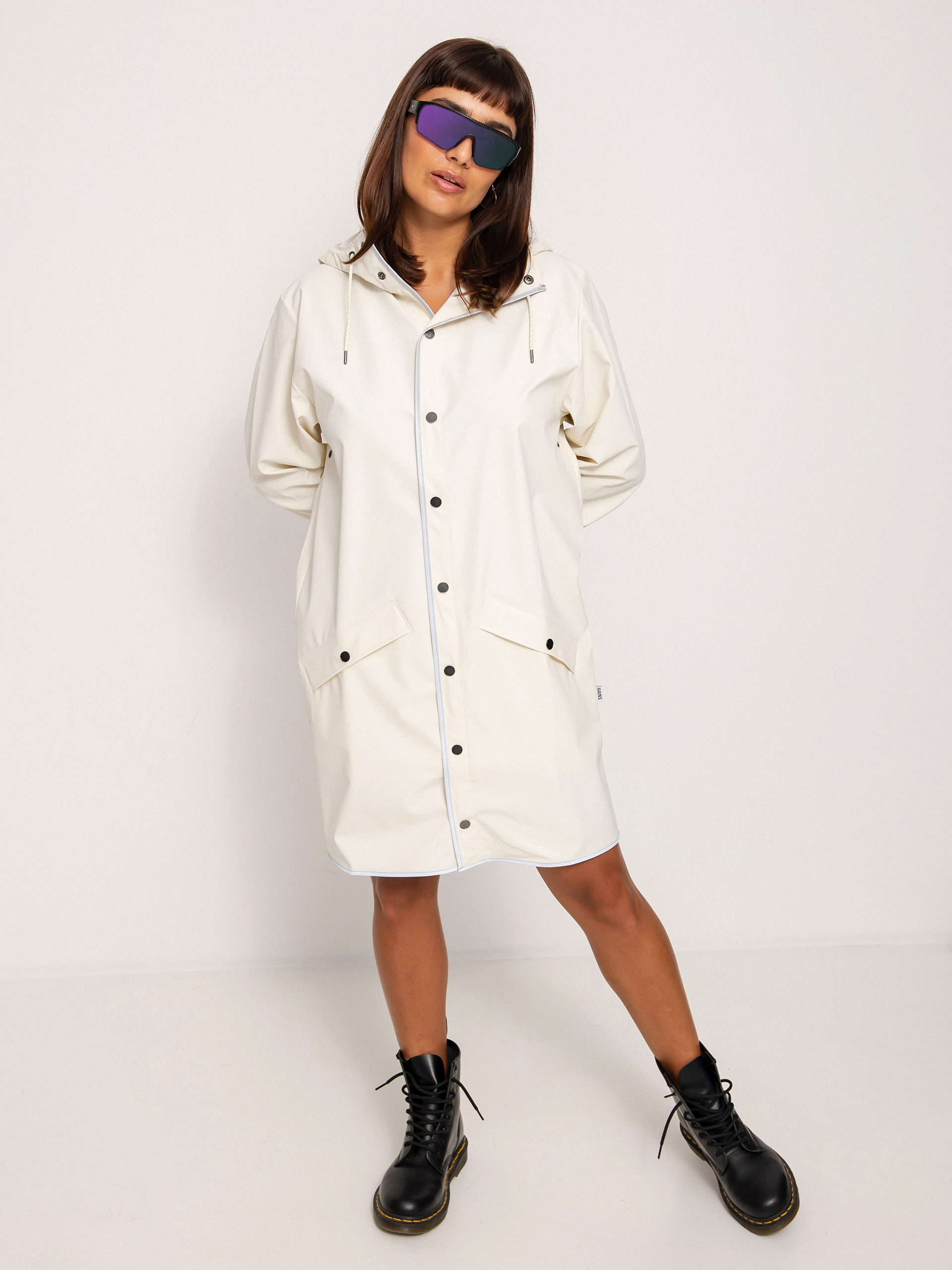 Rains Long Jacket Reflective Dzseki Wmn (fossil reflective)