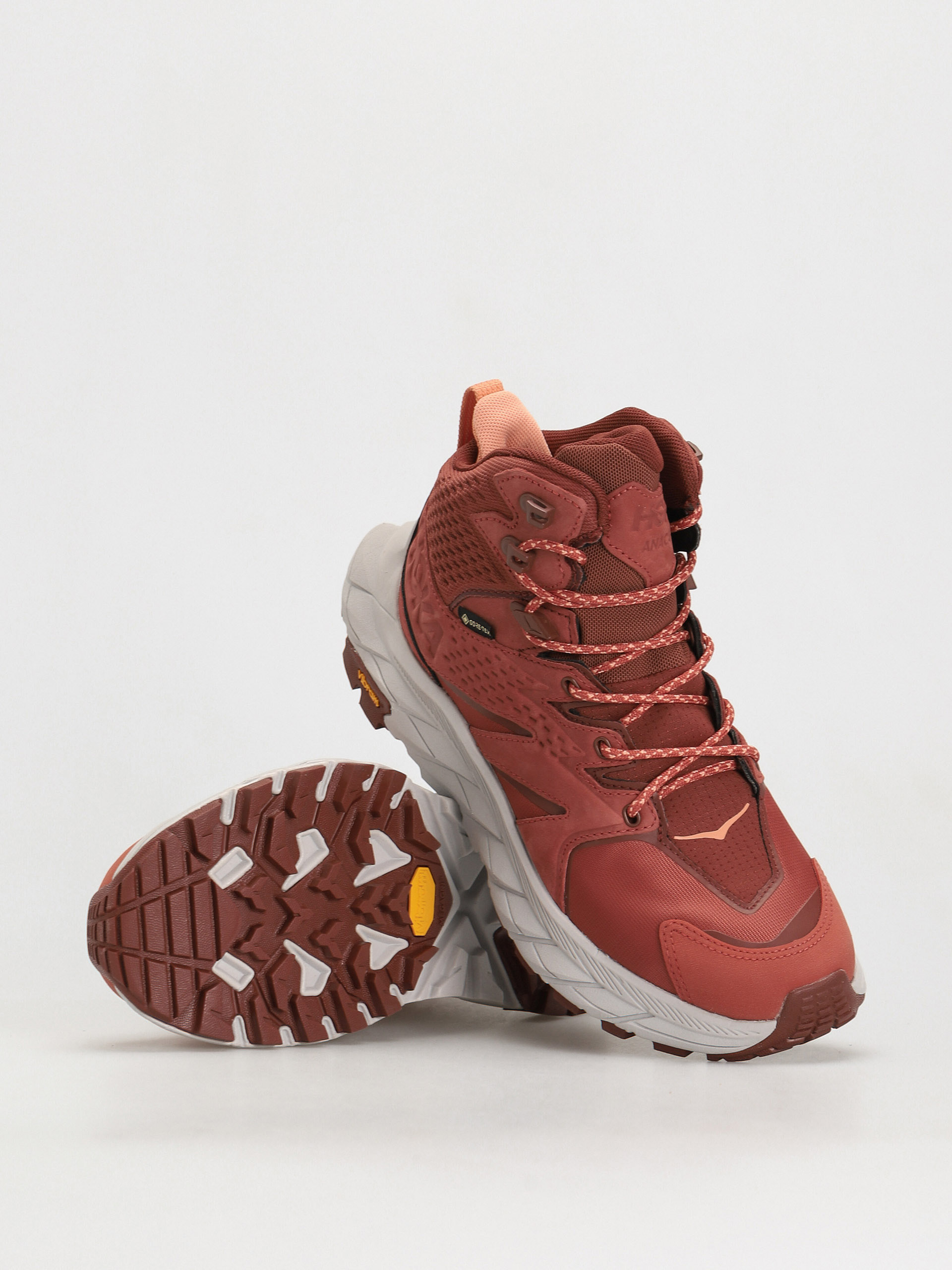 Hoka One One Anacapa Mid GTX Cipők Wmn (hot sauce/cherry mahogany)