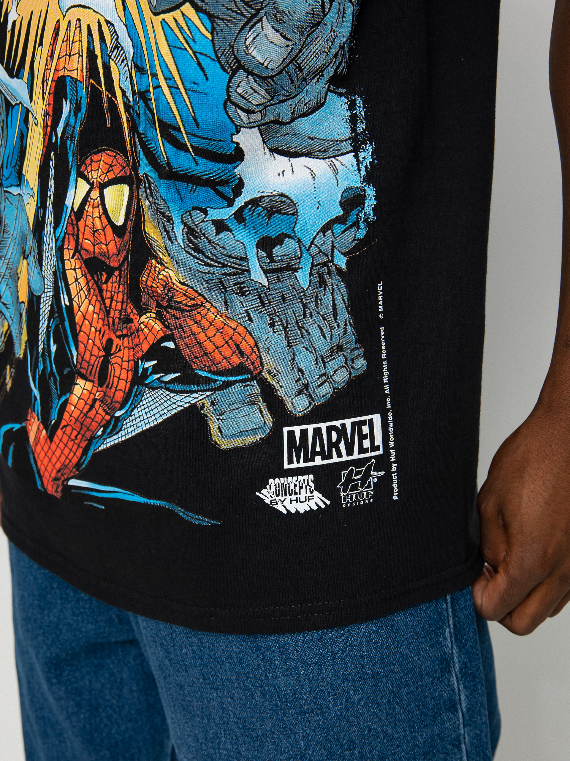 HUF X Marvel Battle póló (black)