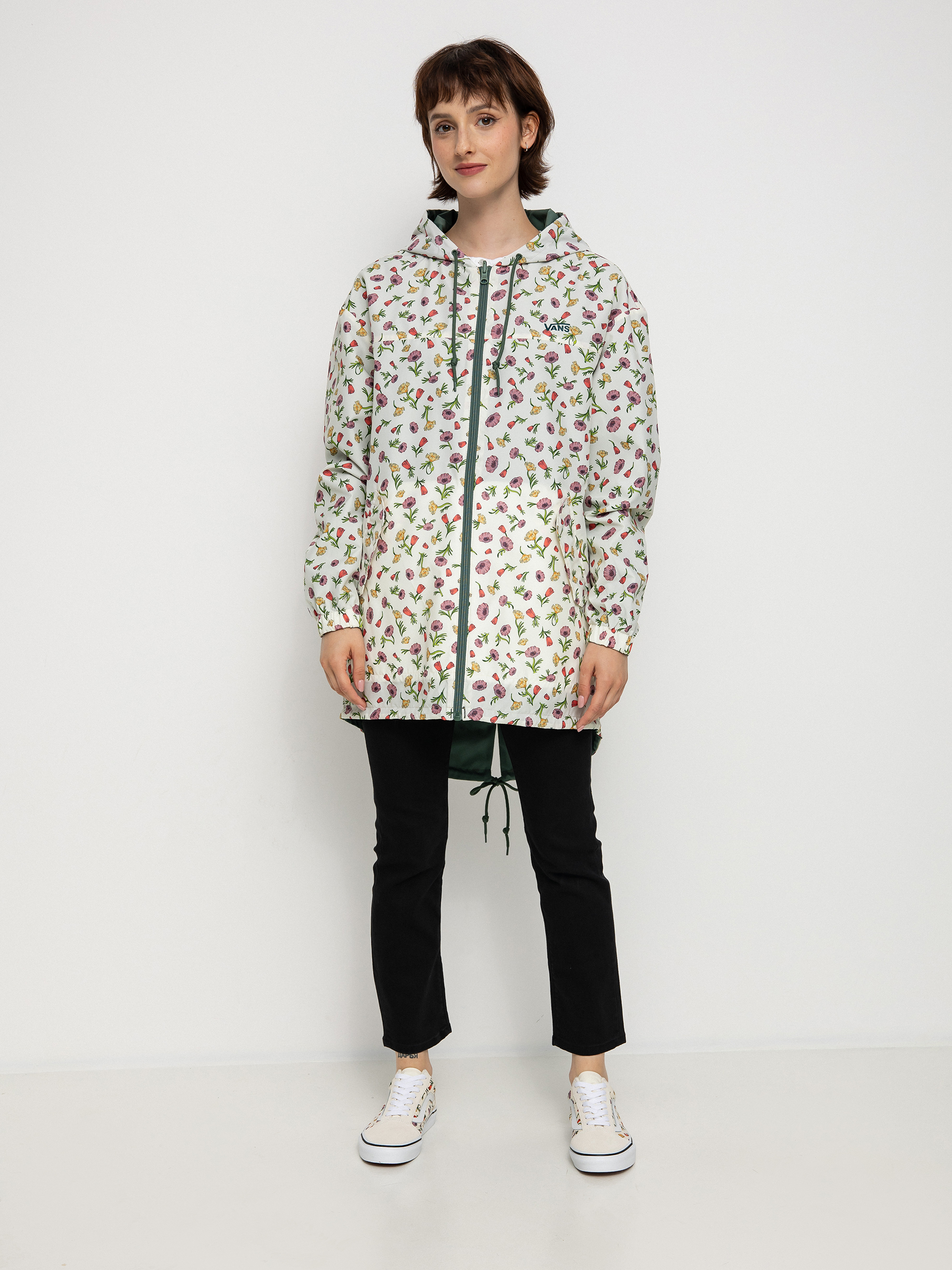 Vans Mercy Reversible Parka Dzseki Wmn (califas ditsy duck green)