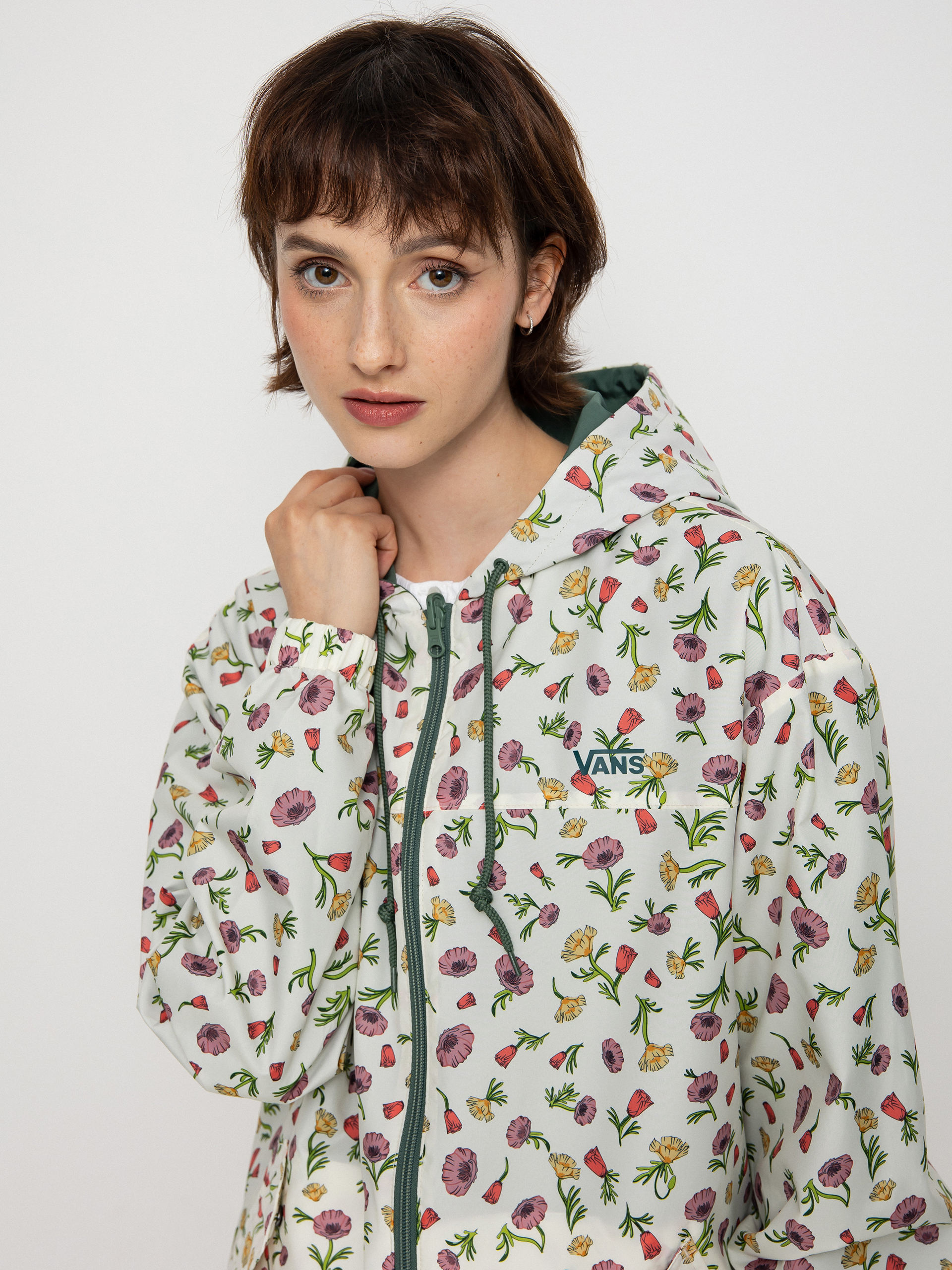 Vans Mercy Reversible Parka Dzseki Wmn (califas ditsy duck green)