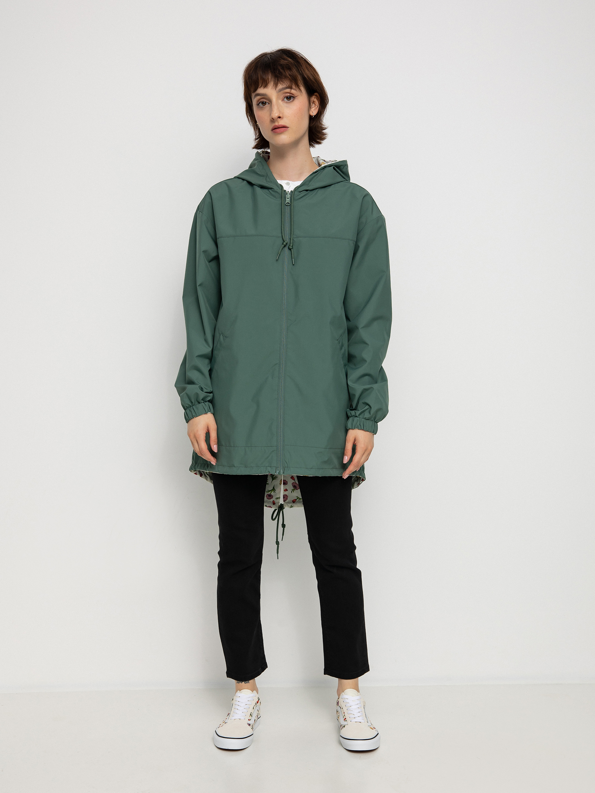 Vans Mercy Reversible Parka Dzseki Wmn (califas ditsy duck green)