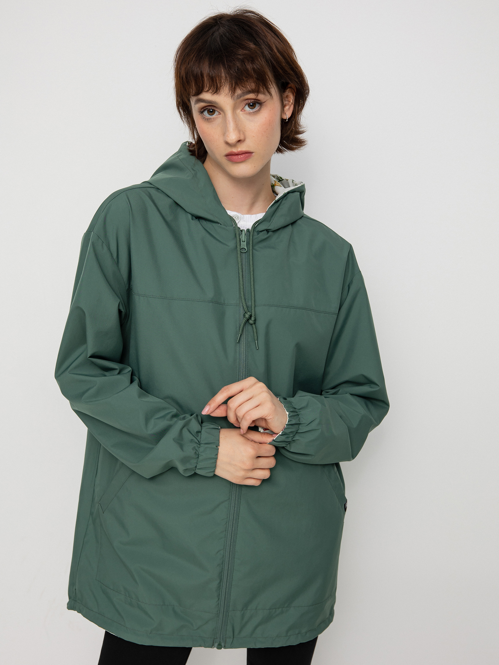 Vans Mercy Reversible Parka Dzseki Wmn (califas ditsy duck green)