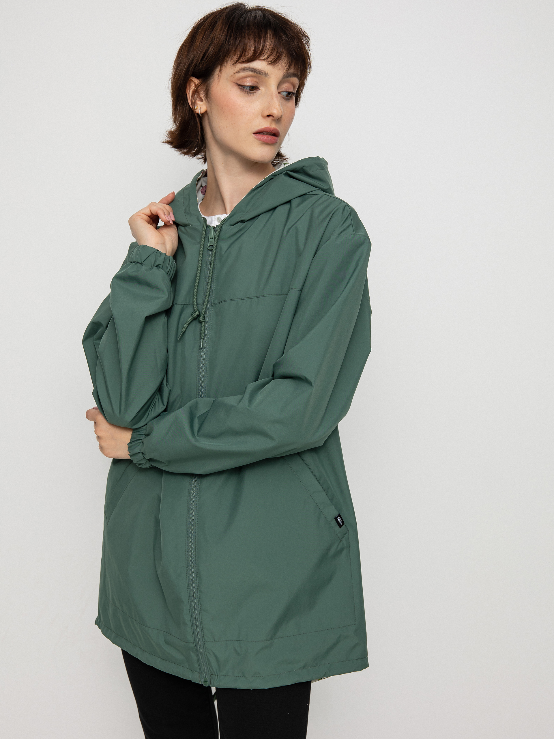 Vans Mercy Reversible Parka Dzseki Wmn (califas ditsy duck green)