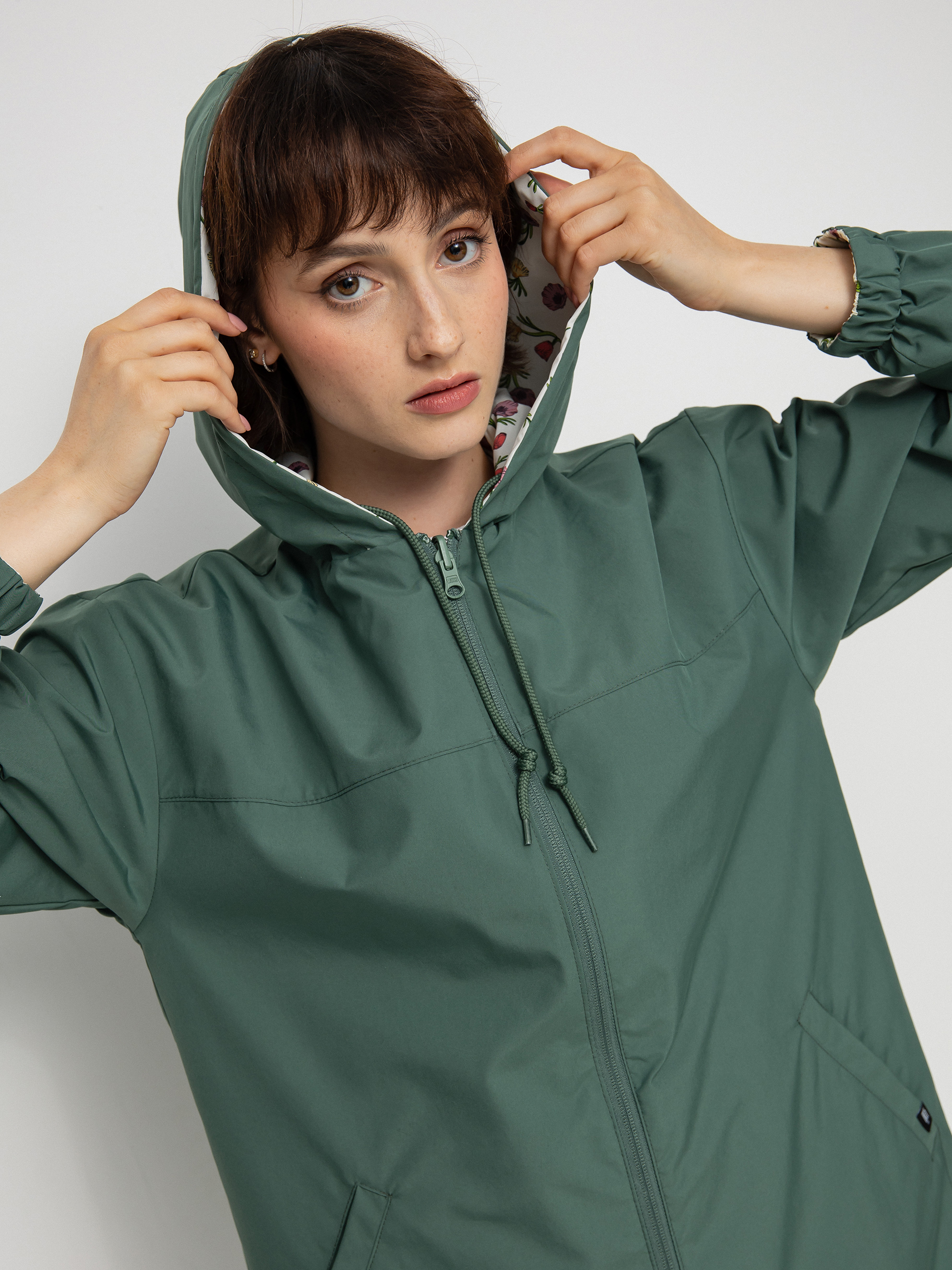 Vans Mercy Reversible Parka Dzseki Wmn (califas ditsy duck green)