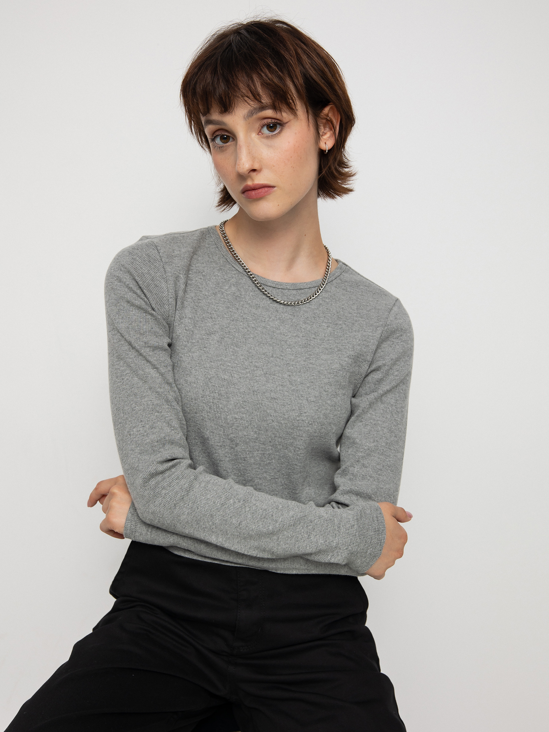 Vans Armanto Ls Knit Hosszú ujjú felső Wmn (lizzie armanto grey heather)