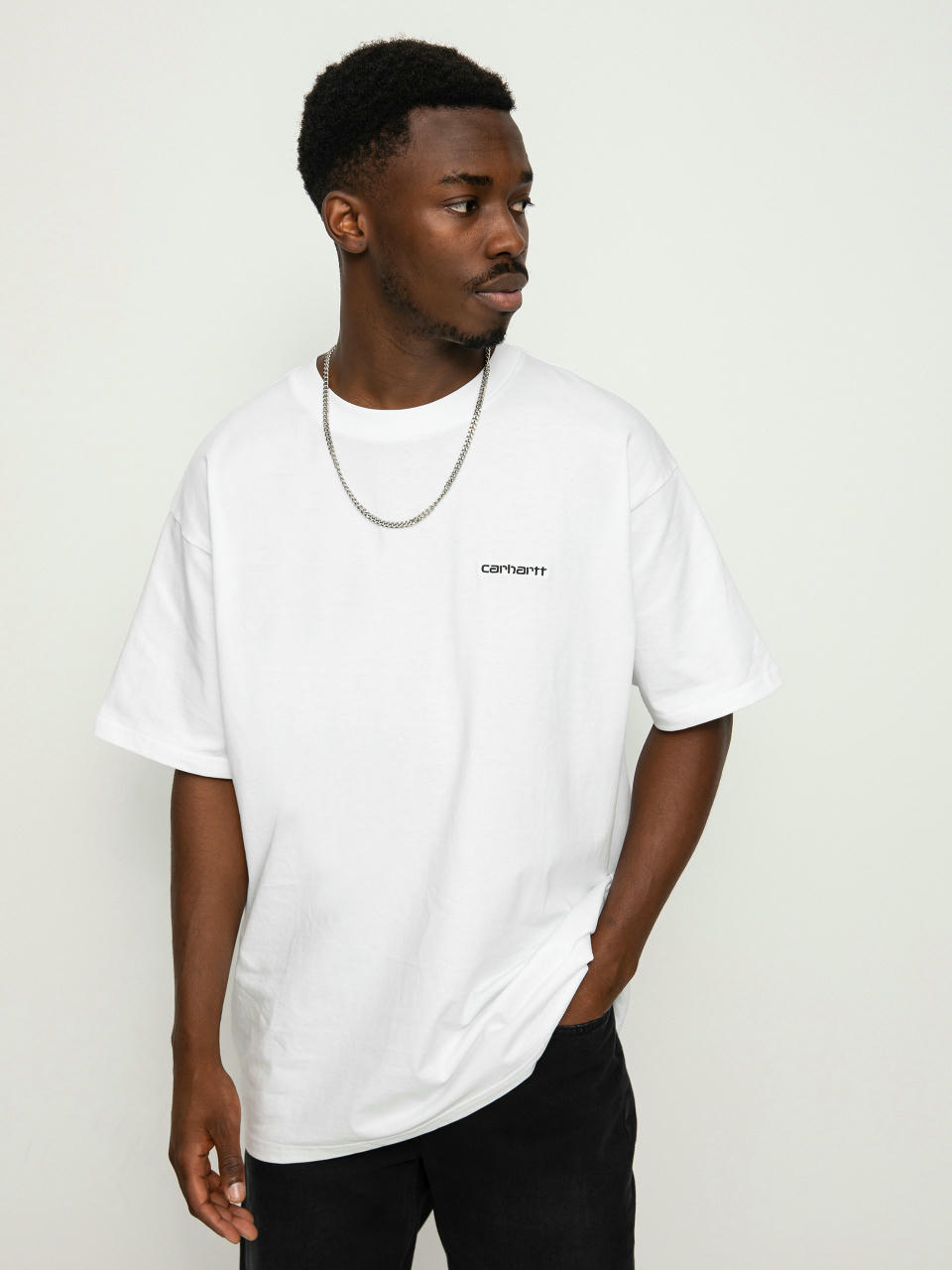 Carhartt WIP Script Embroidery póló (white/black)