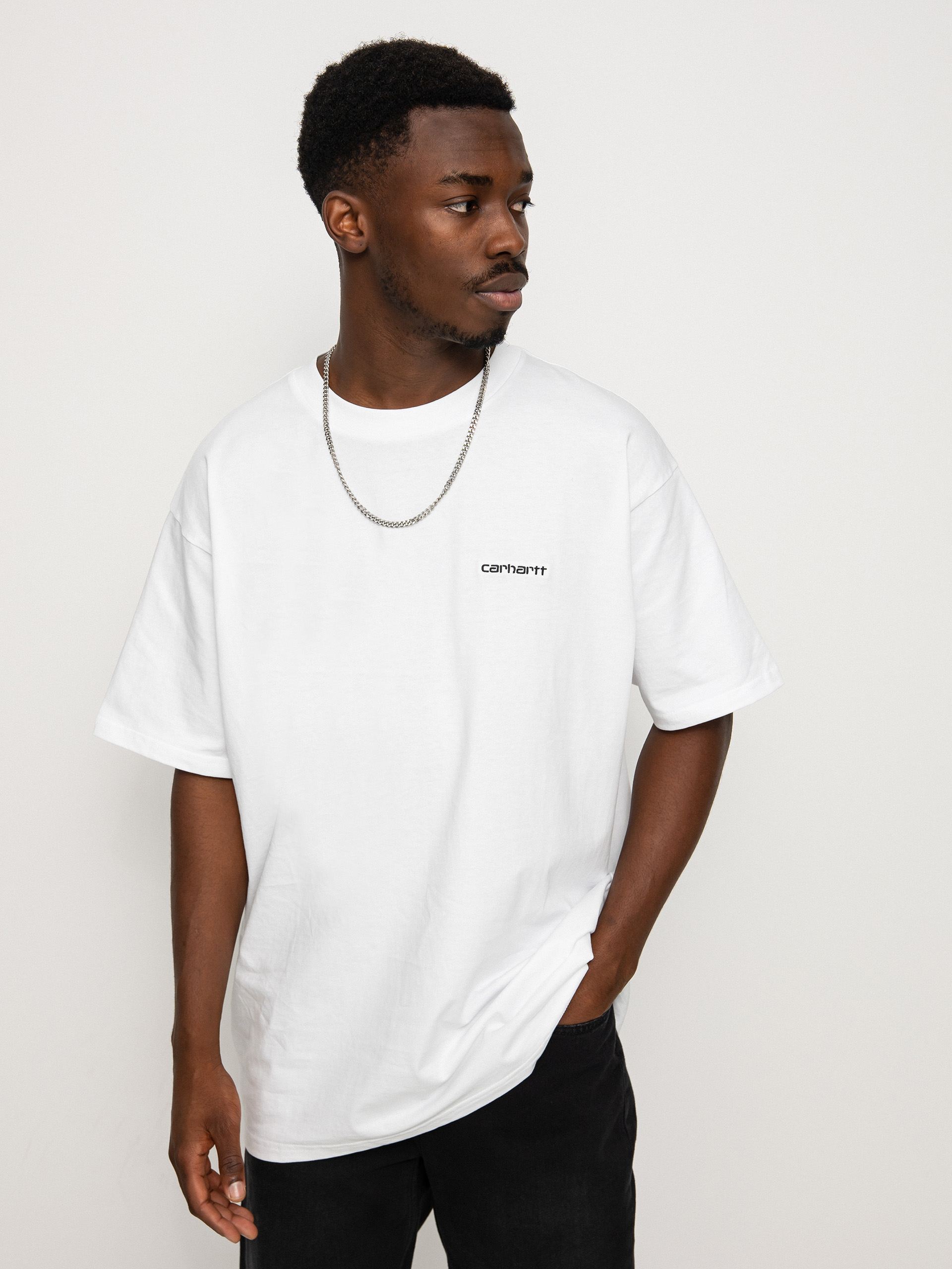 Carhartt WIP Script Embroidery pu00f3lu00f3 (white/black)