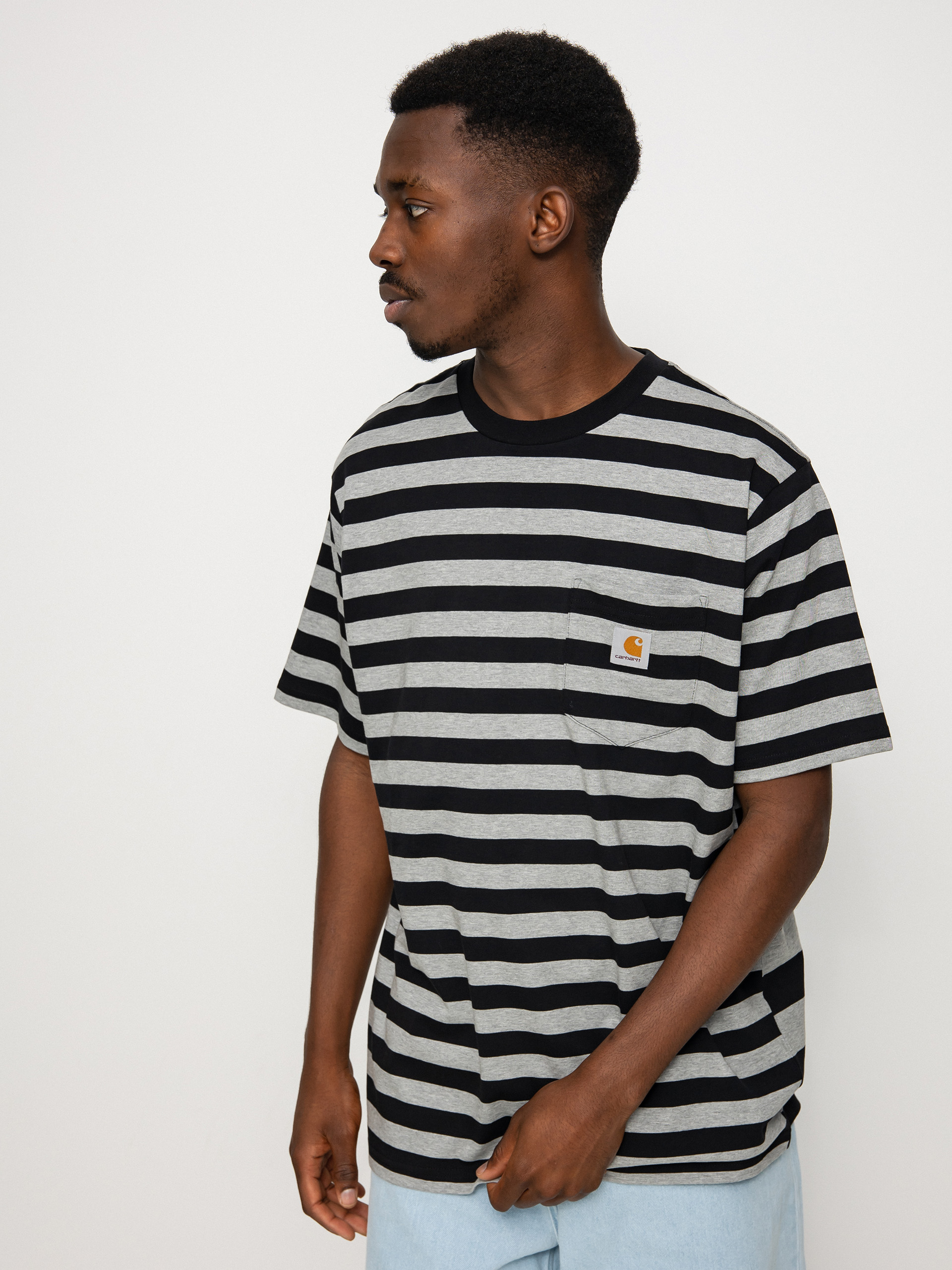 Carhartt WIP Merrick Pocket póló (merrick stripe/black/grey heather)