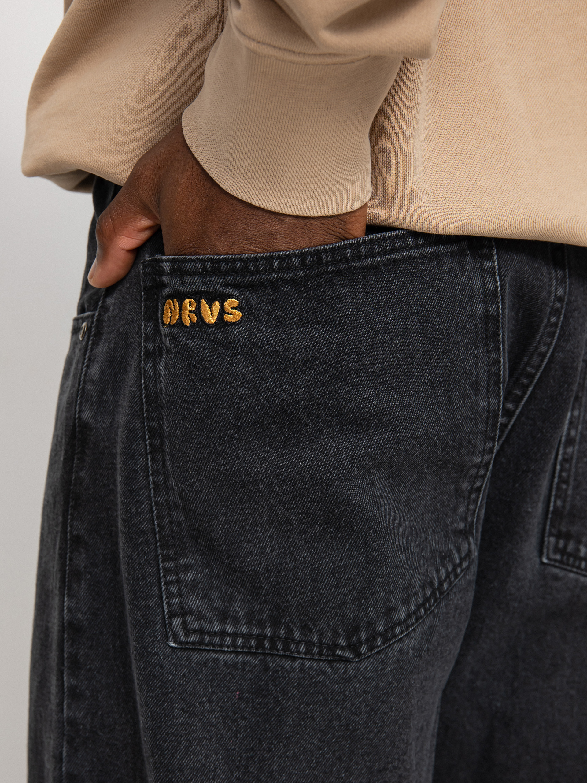 Nervous Baggy Kisnadrág (denim black)