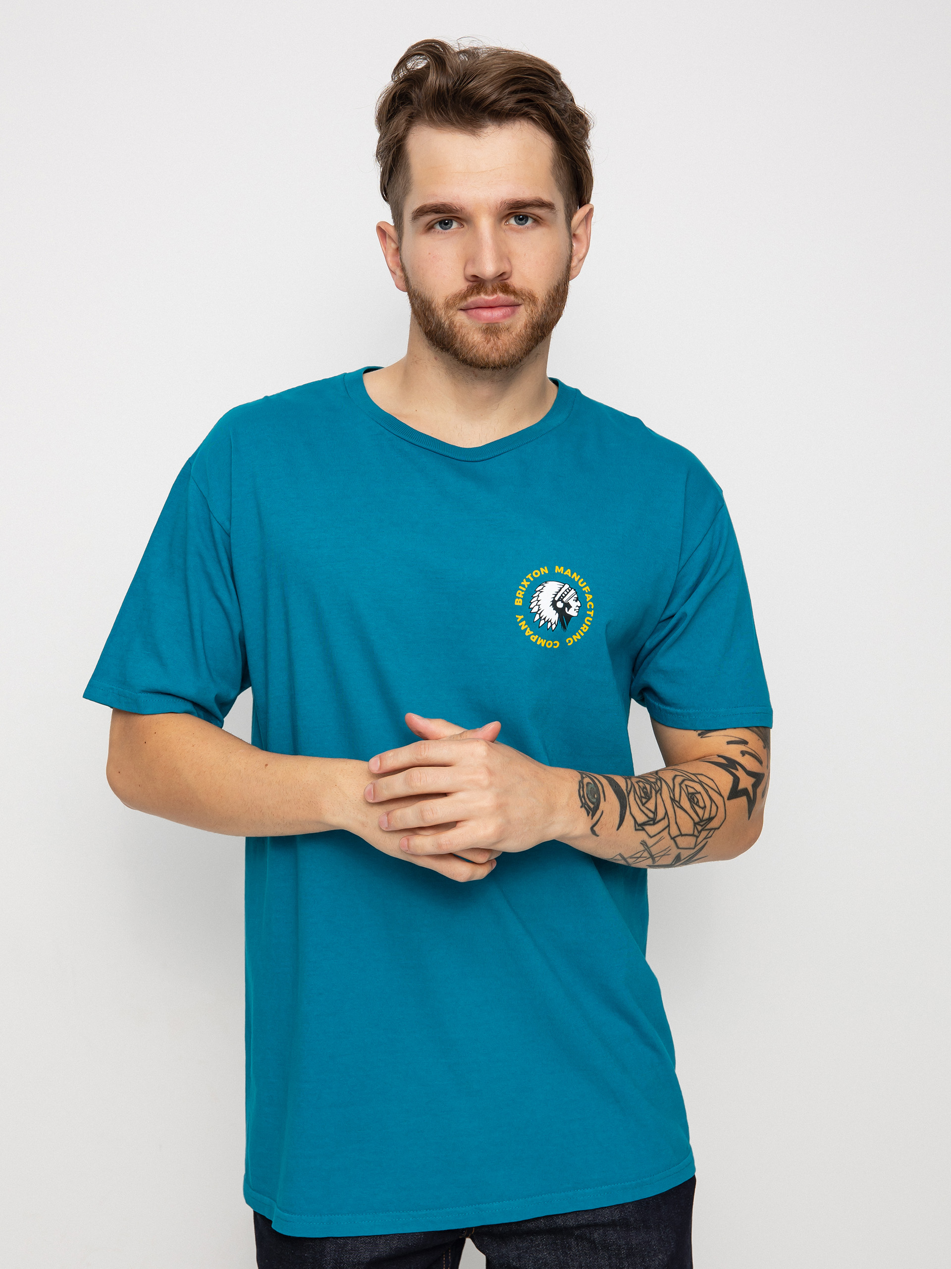 Brixton Rival Stamp póló (teal garment dye)