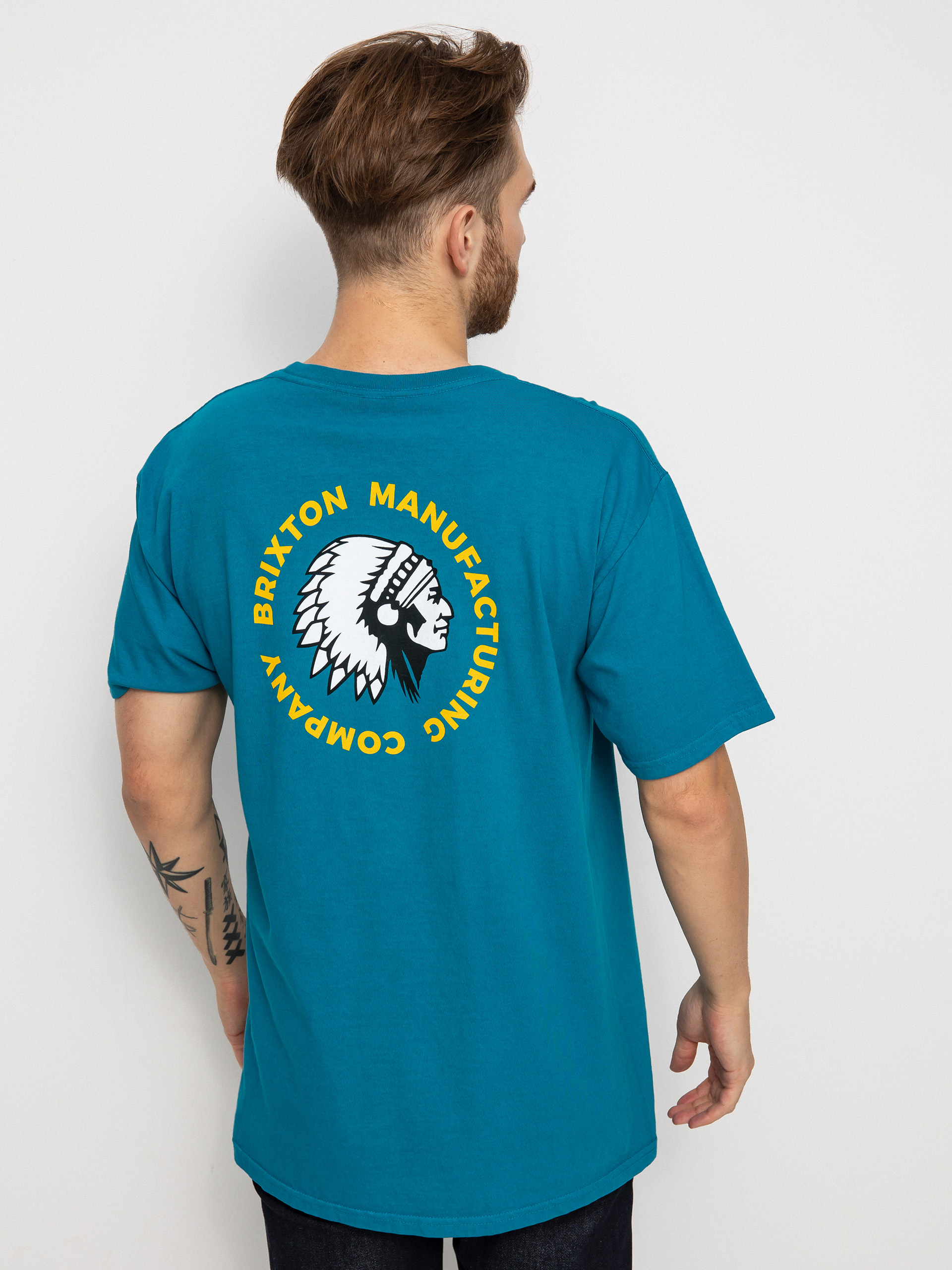 Brixton Rival Stamp póló (teal garment dye)