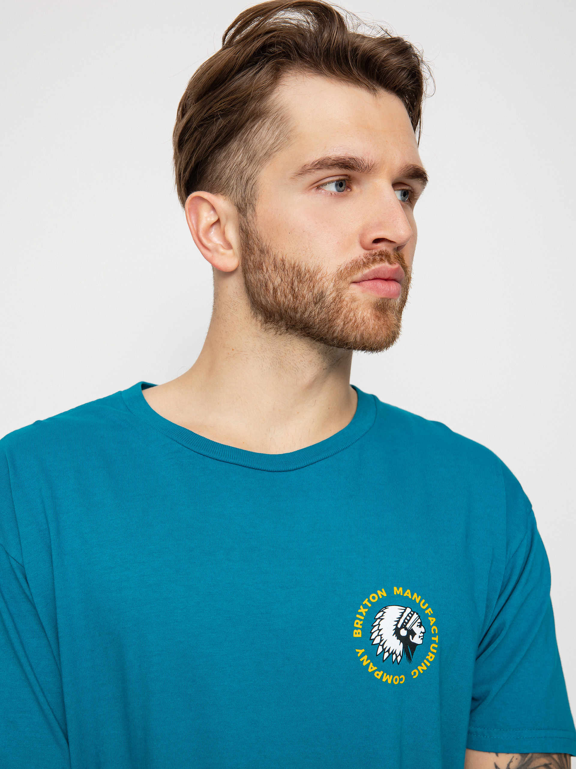 Brixton Rival Stamp póló (teal garment dye)