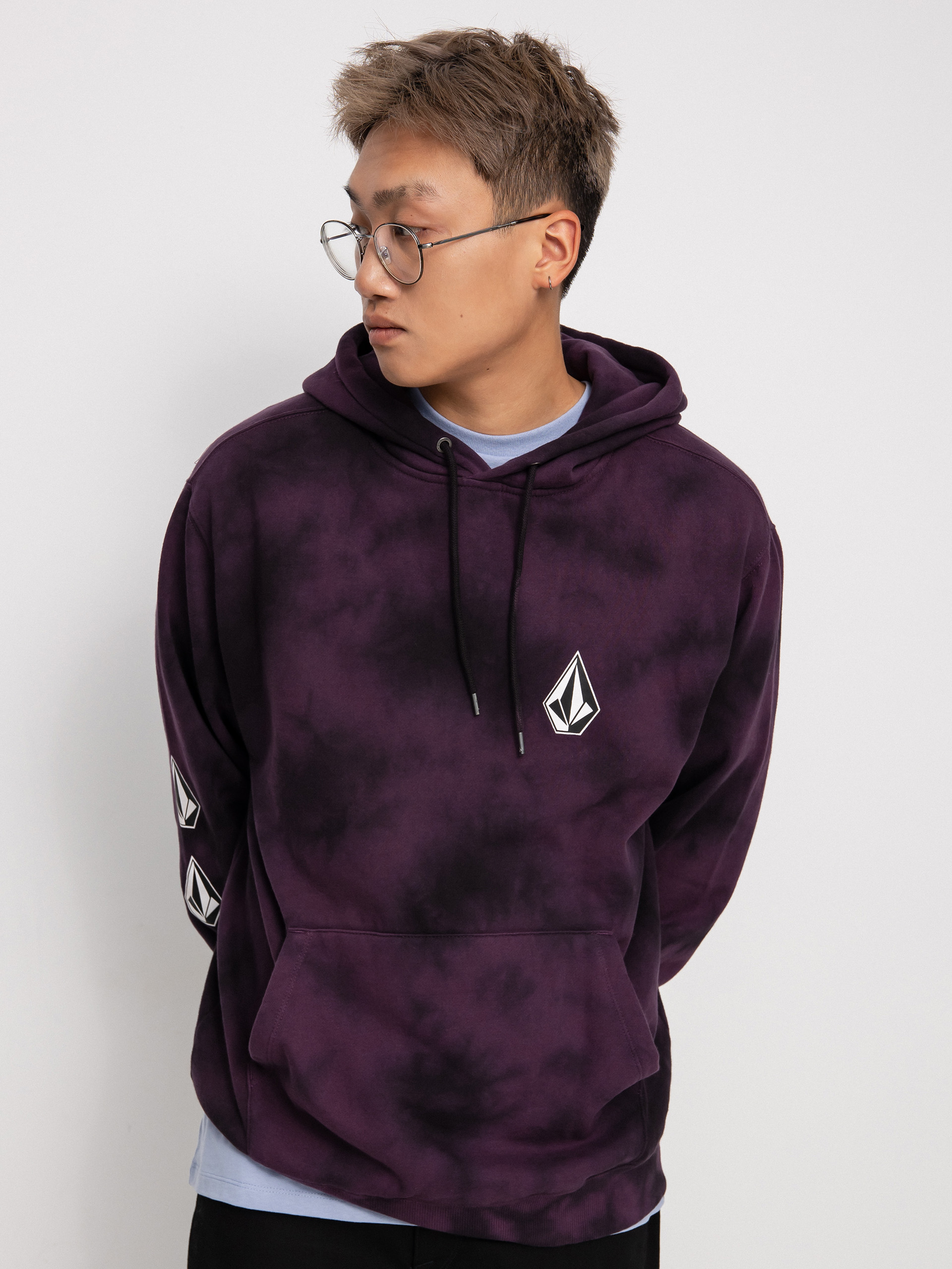 Volcom Iconic Stone Plus HD Kapucnis pulóver (mulberry)