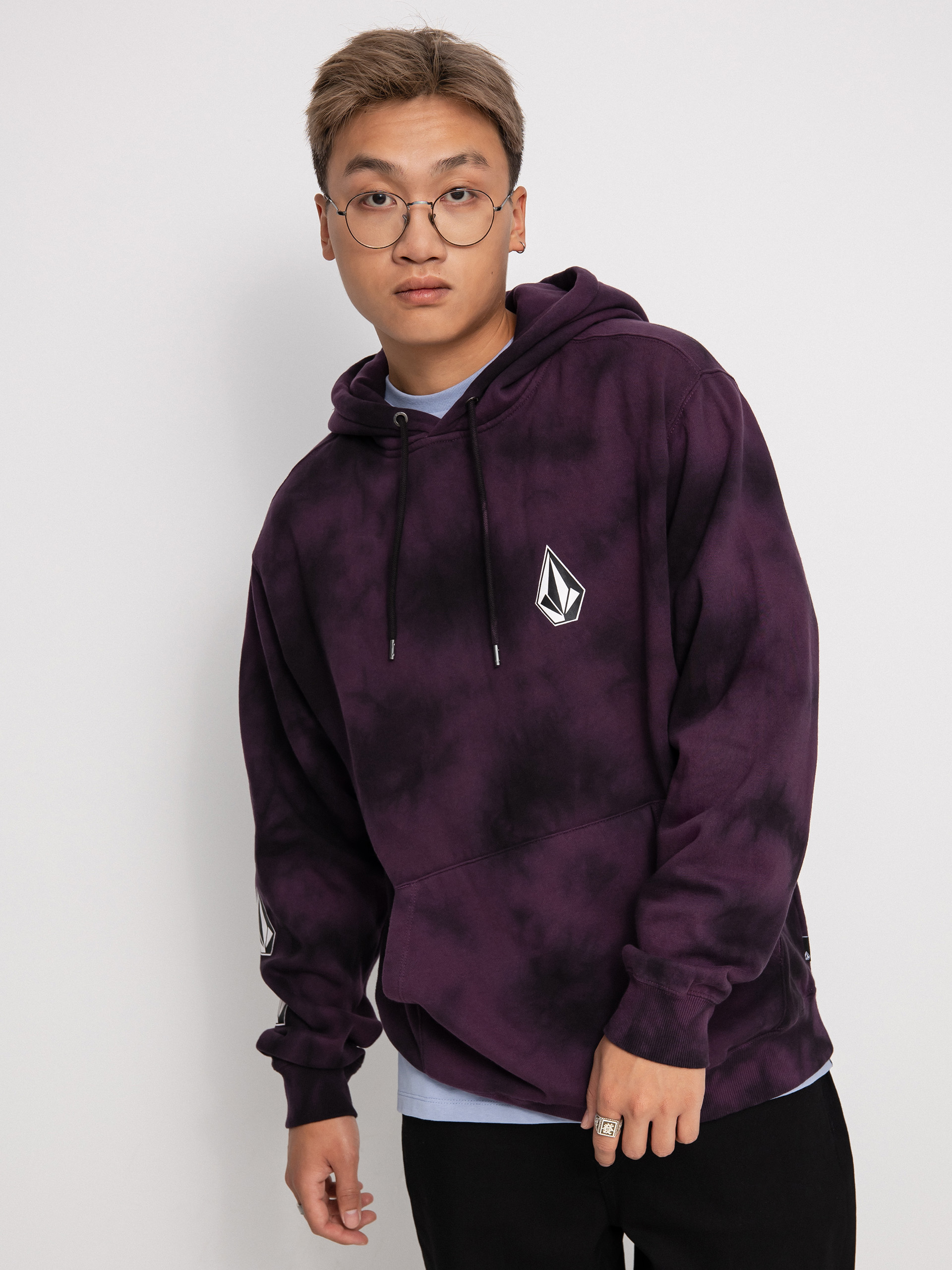 Volcom Iconic Stone Plus HD Kapucnis pulóver (mulberry)