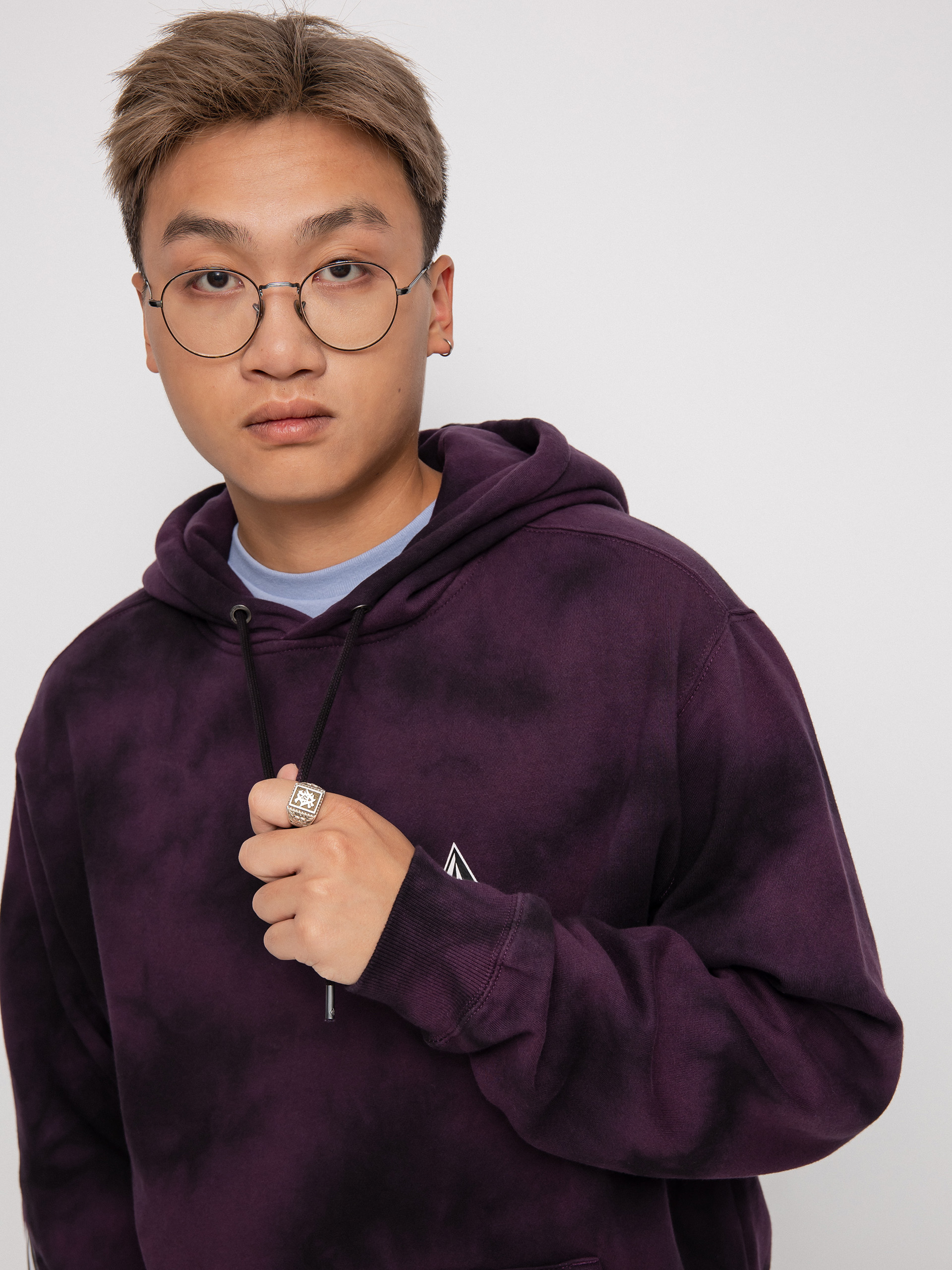 Volcom Iconic Stone Plus HD Kapucnis pulóver (mulberry)