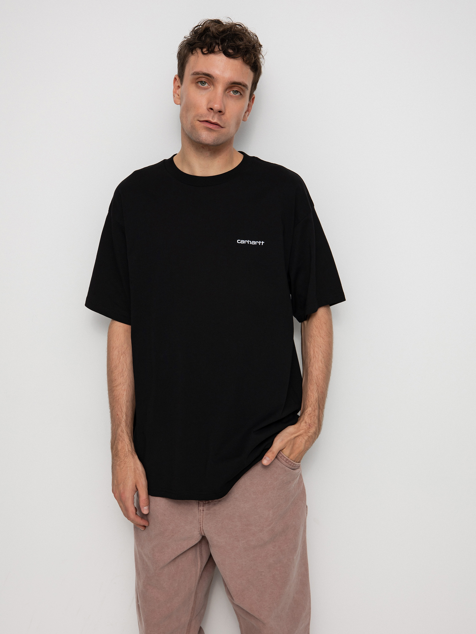 Carhartt WIP Script Embroidery Pu00f3lu00f3 (black/white)