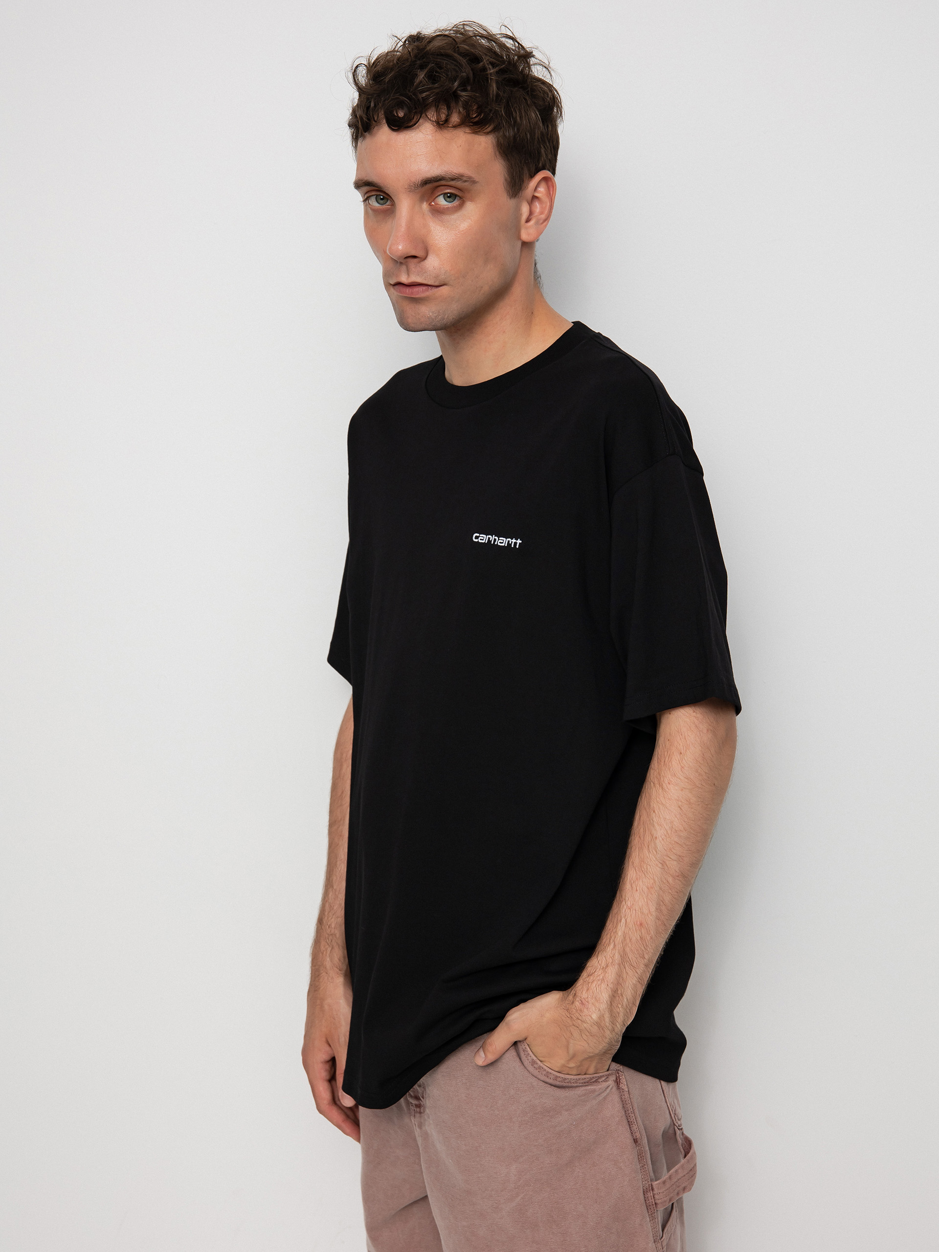 Carhartt WIP Script Embroidery Póló (black/white)