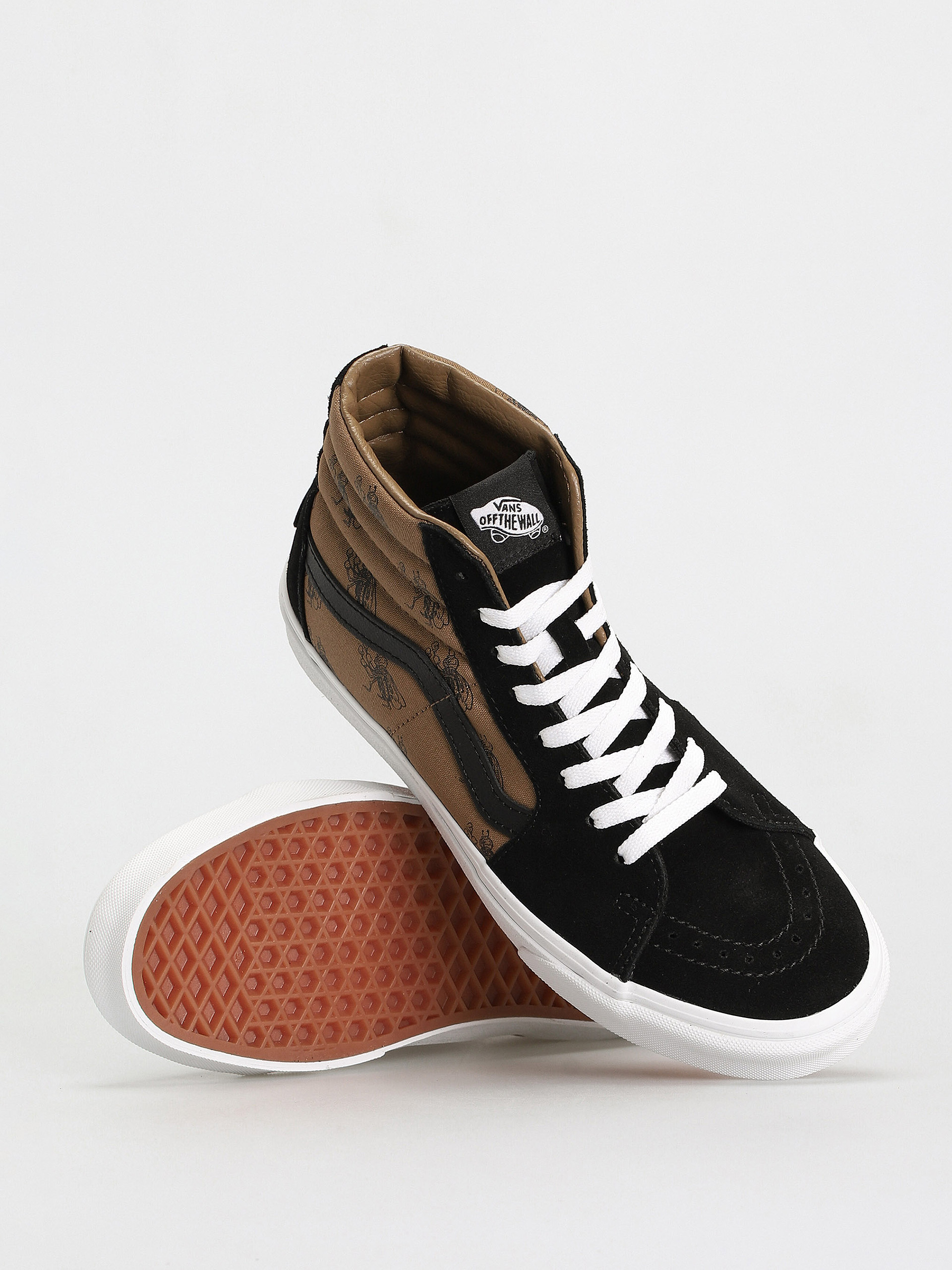 Vans Sk8 Hi Cipők (check research black/brown)