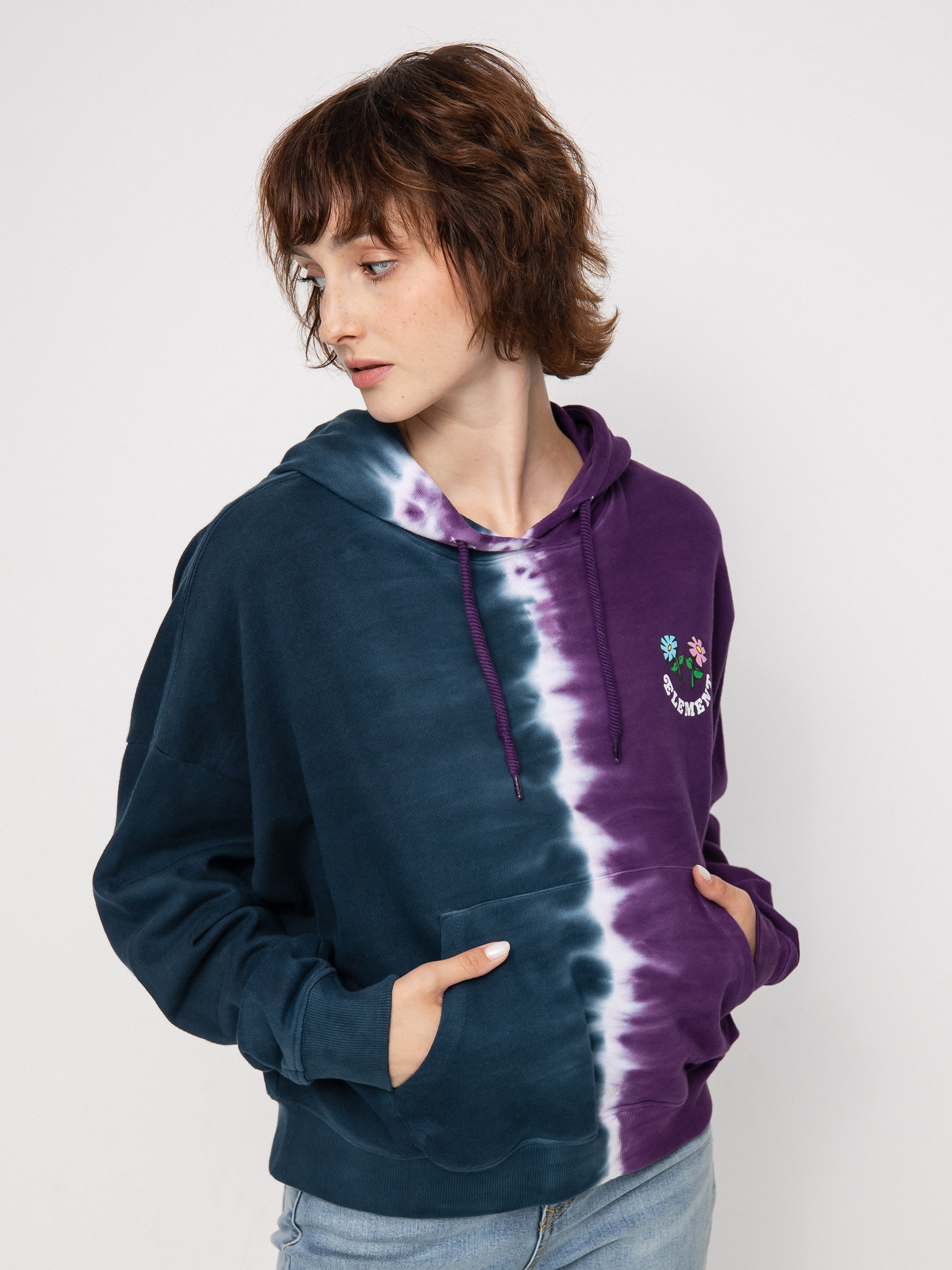 Element Smile Tie Dye HD Kapucnis pulóver Wmn (vertical dye)