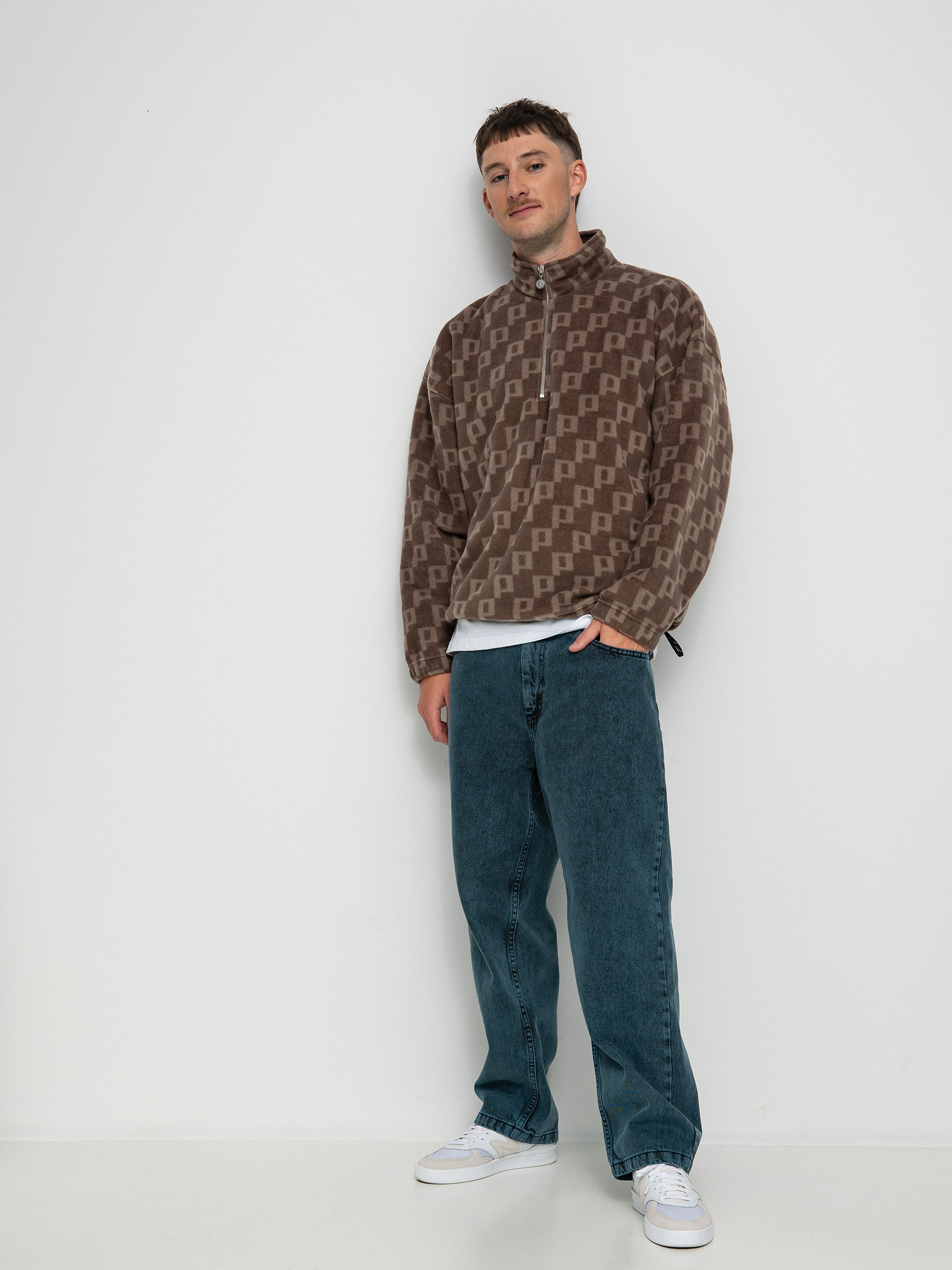 Férfi Polar Skate P Fleece Pullover Polár pulóver (light brown)