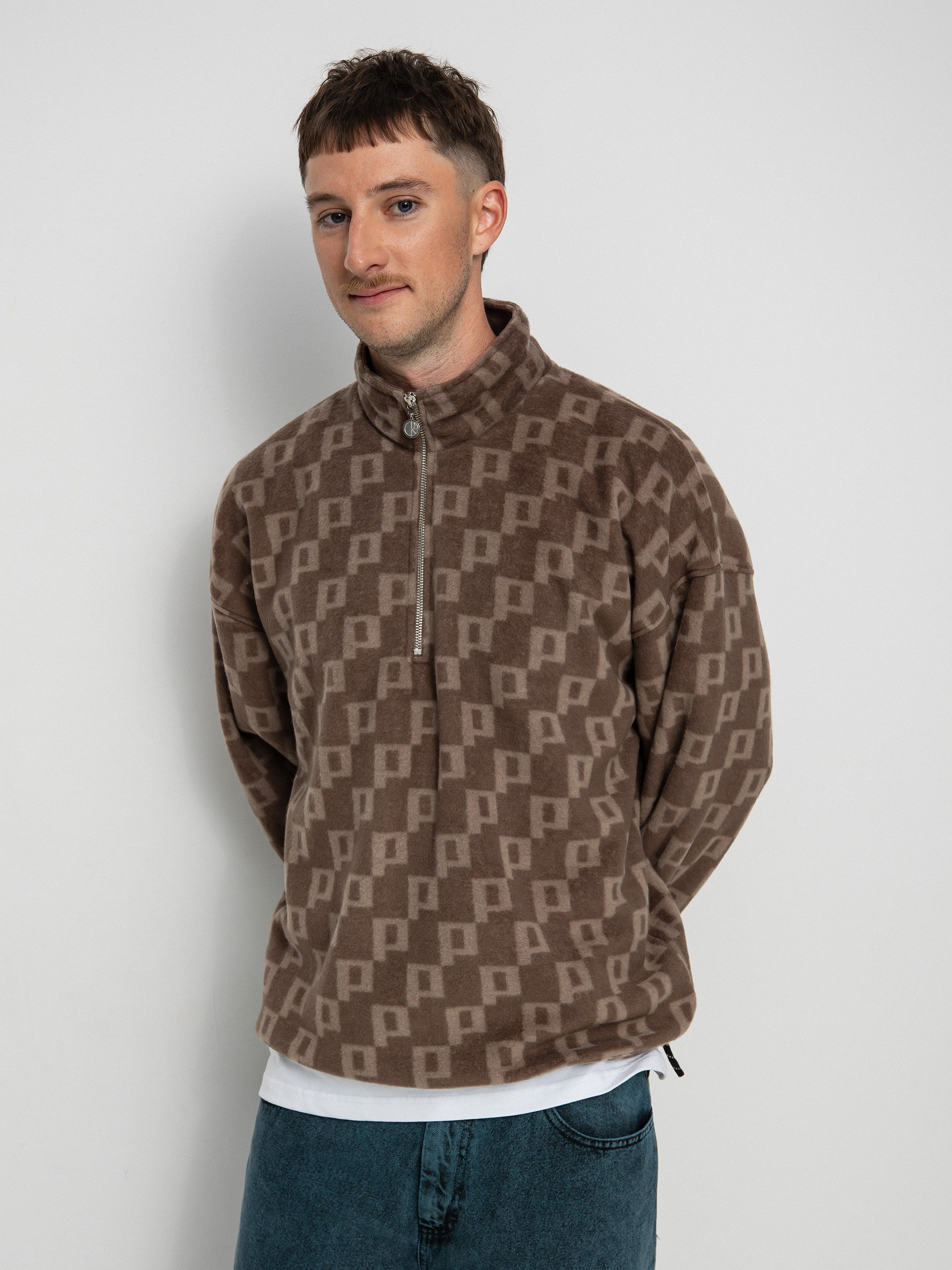 Férfi Polar Skate P Fleece Pullover Polár pulóver (light brown)