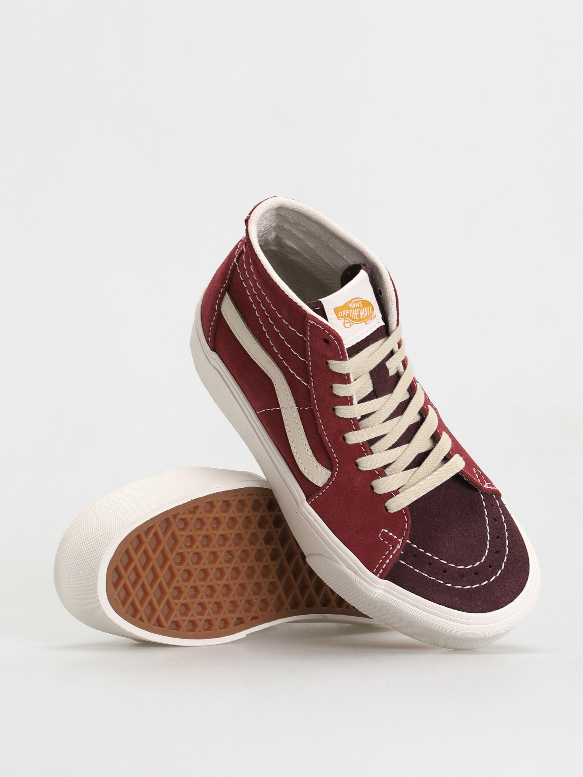 Vans Sk8 Hi Tapered Stackform Cipők (varsity suede tawny port)