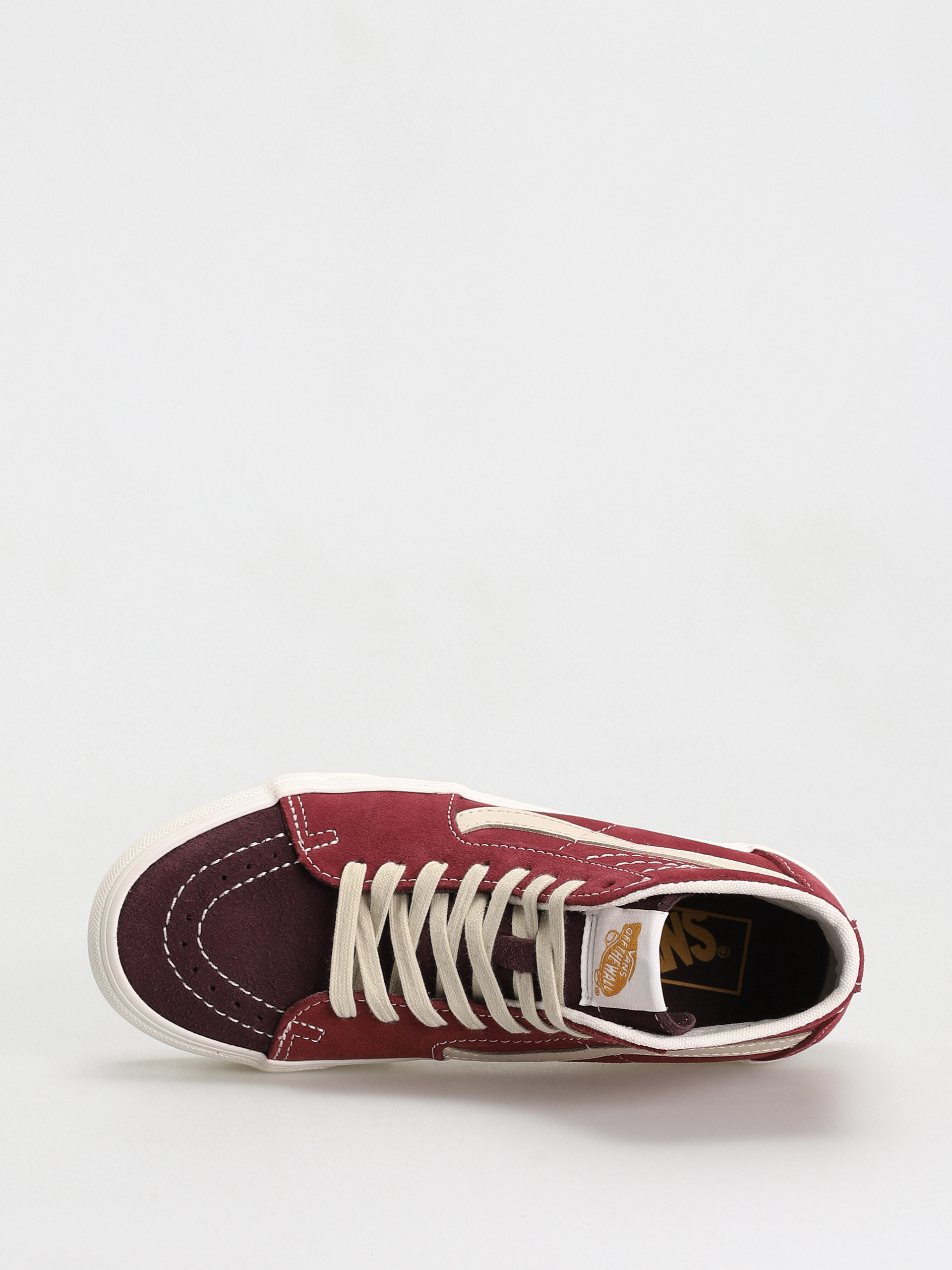 Vans Sk8 Hi Tapered Stackform Cipők (varsity suede tawny port)