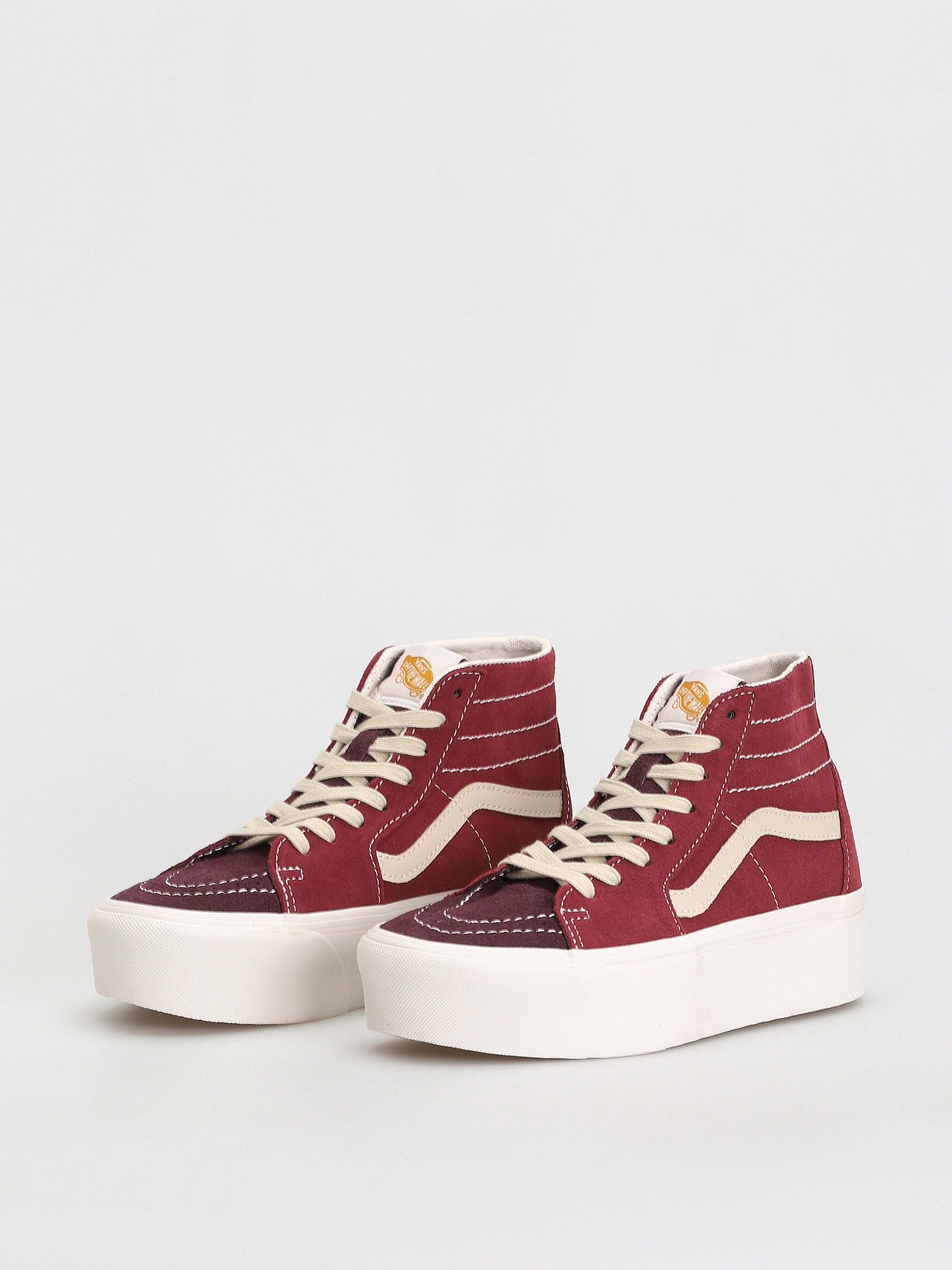 Vans Sk8 Hi Tapered Stackform Cipők (varsity suede tawny port)