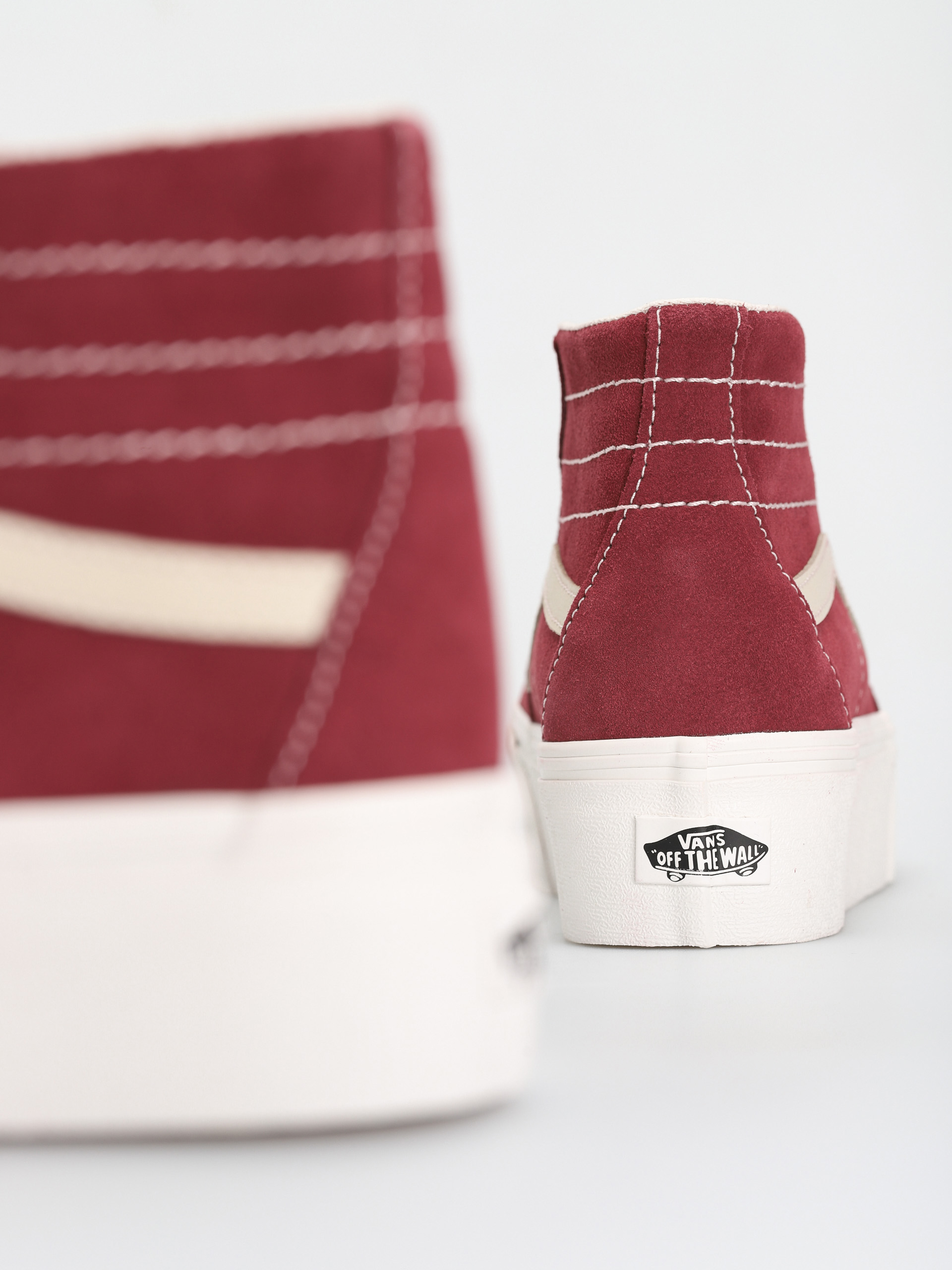 Vans Sk8 Hi Tapered Stackform Cipők (varsity suede tawny port)
