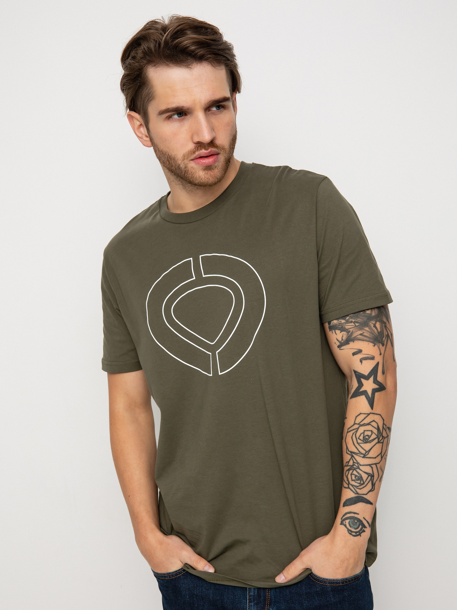 Circa Icon Track Póló (military green/white)