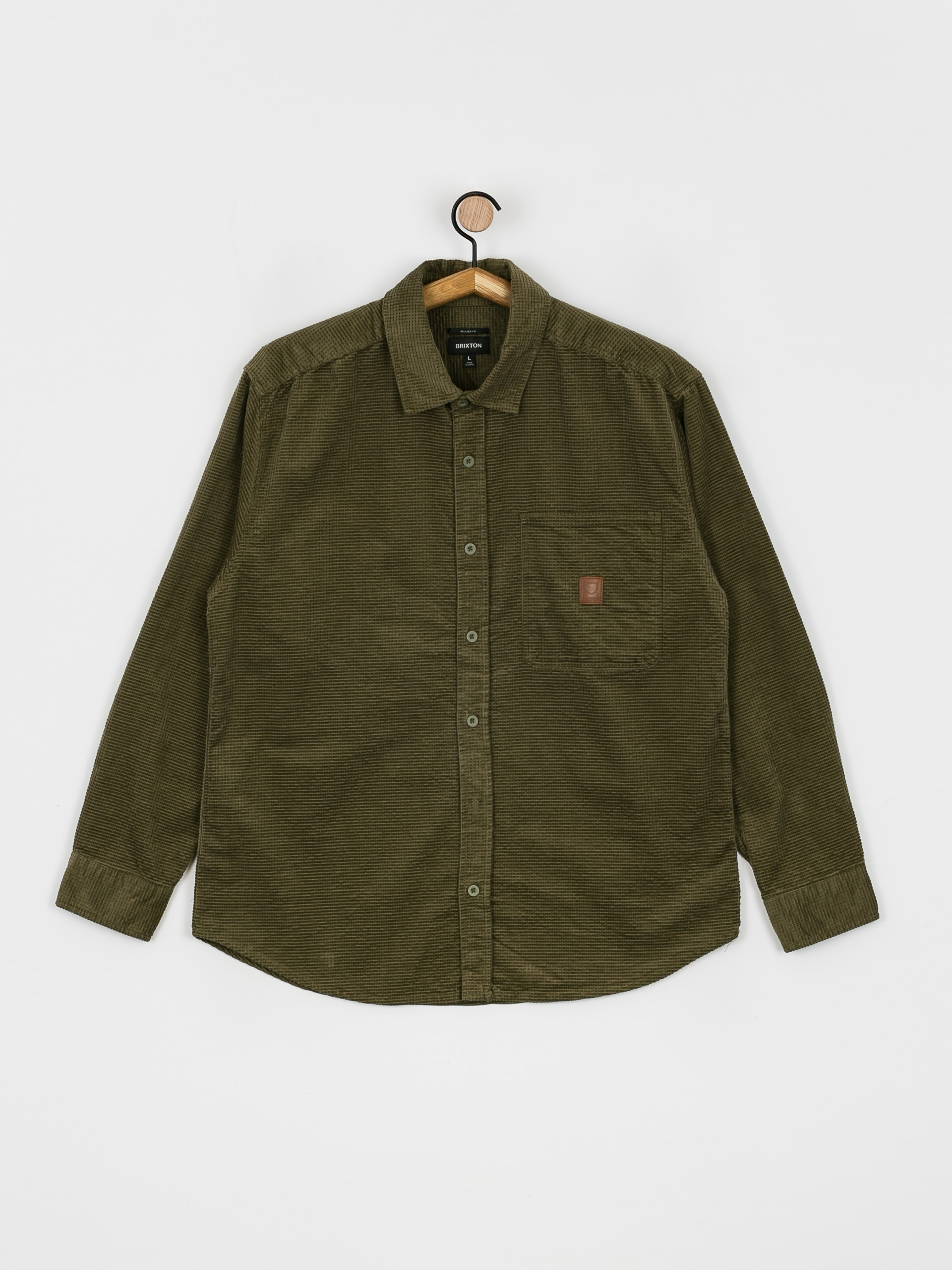 Brixton Porter Waffle Corduroy Ls Ing (military olive)