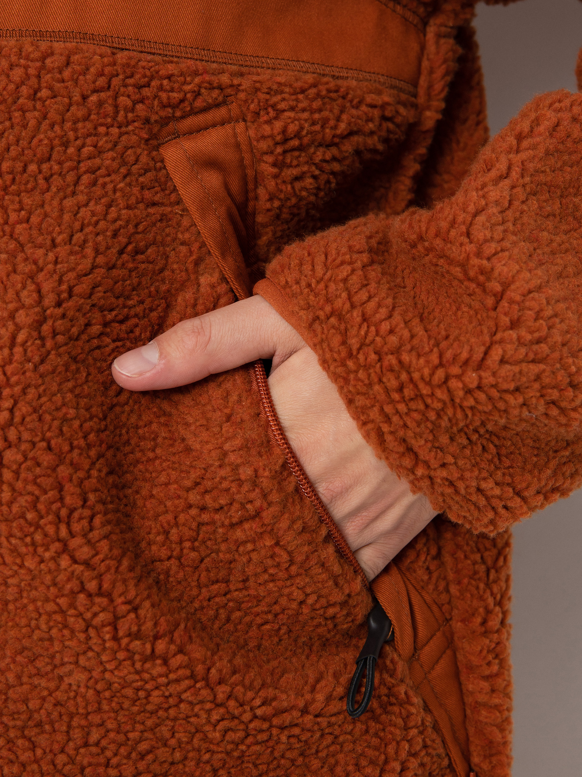 Férfi Dickies Red Chute Sherpa Polár pulóver (gingerbread)