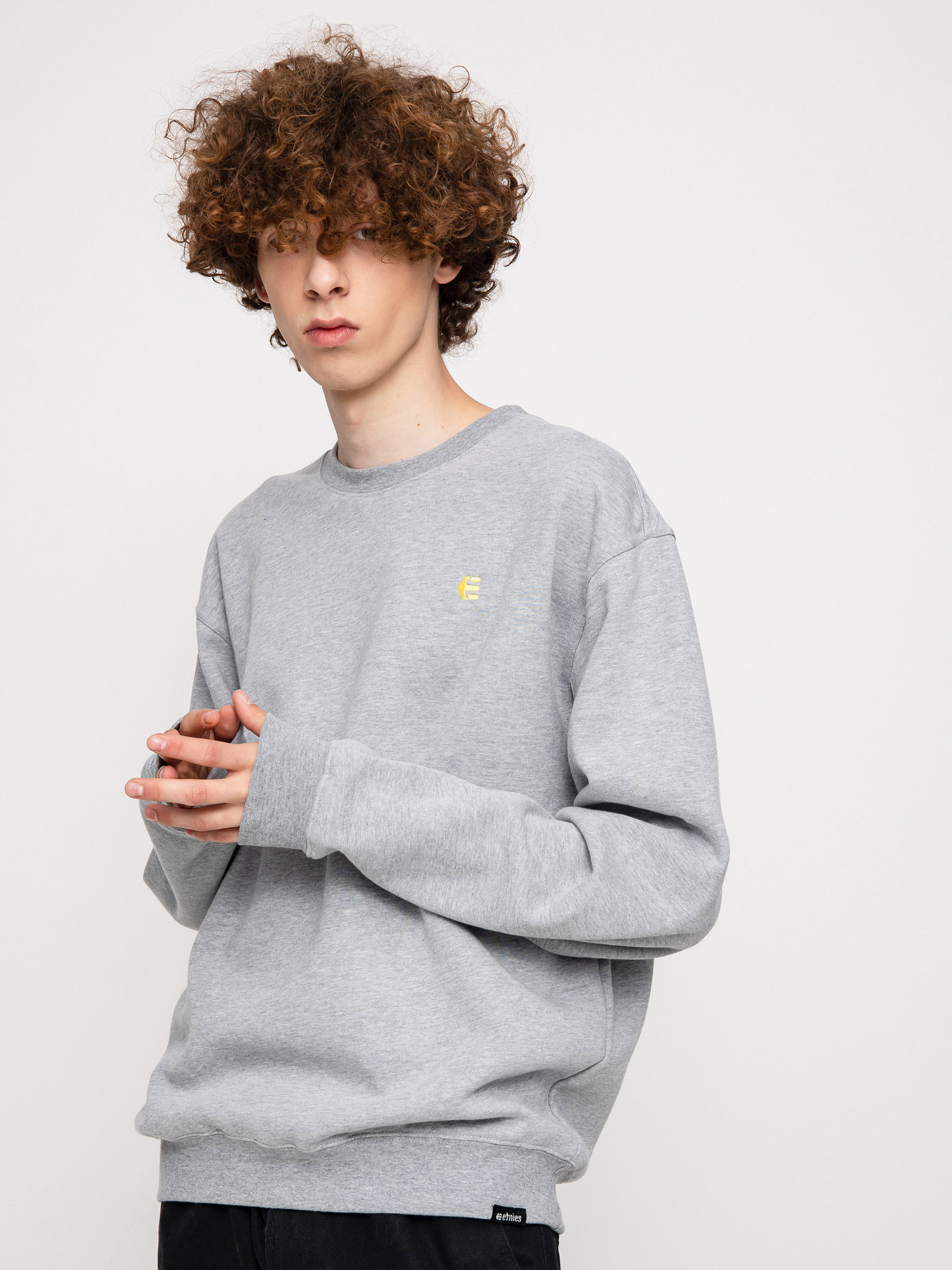 Etnies Icon Crew Pulóver (grey/yellow)