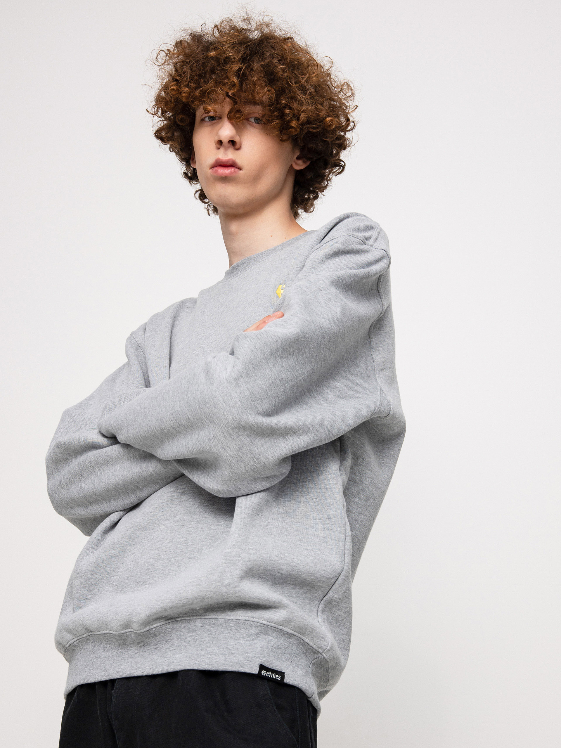 Etnies Icon Crew Pulóver (grey/yellow)