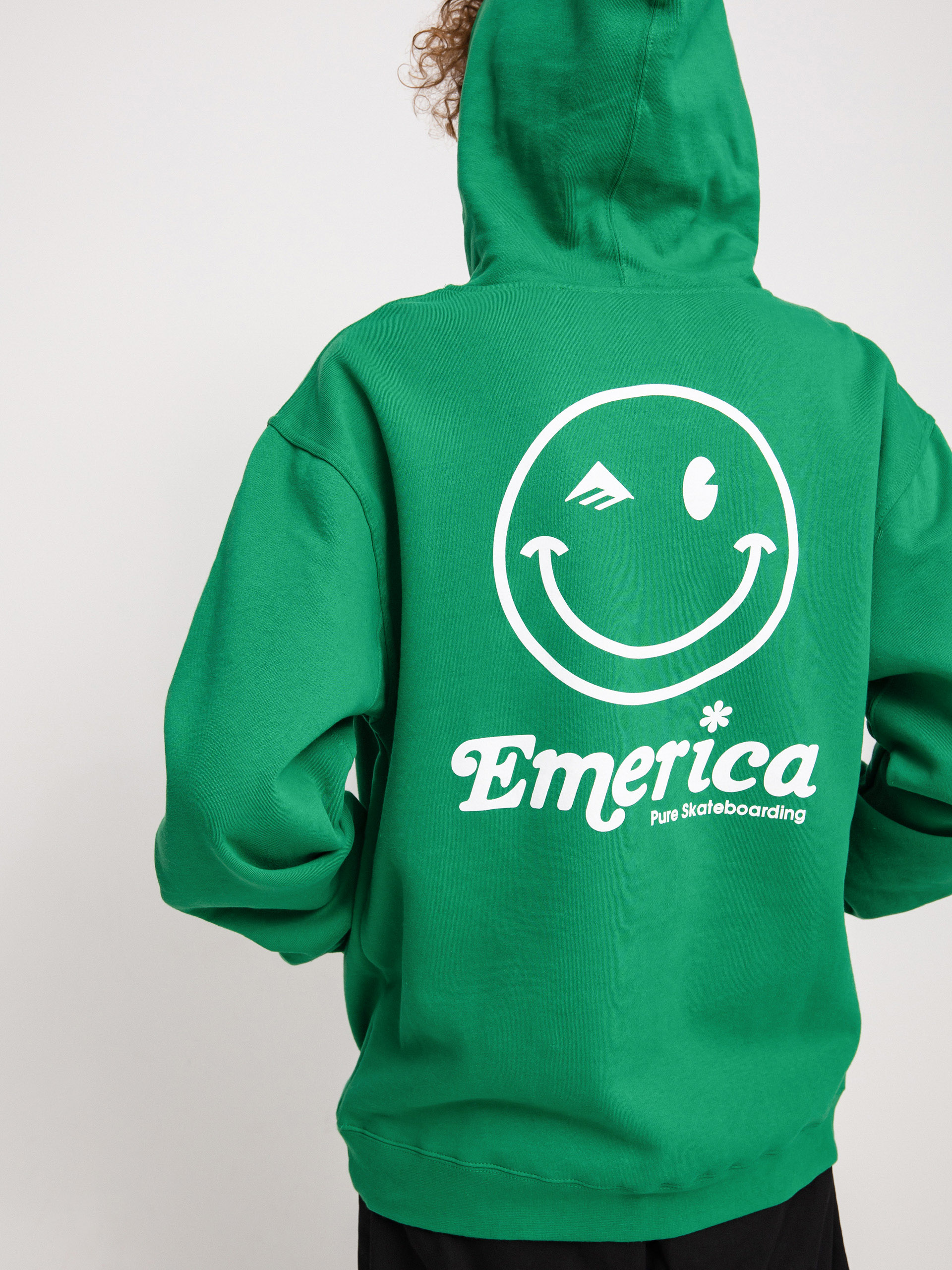 Emerica z kapturem Happy Face Pulóver (kelly green)