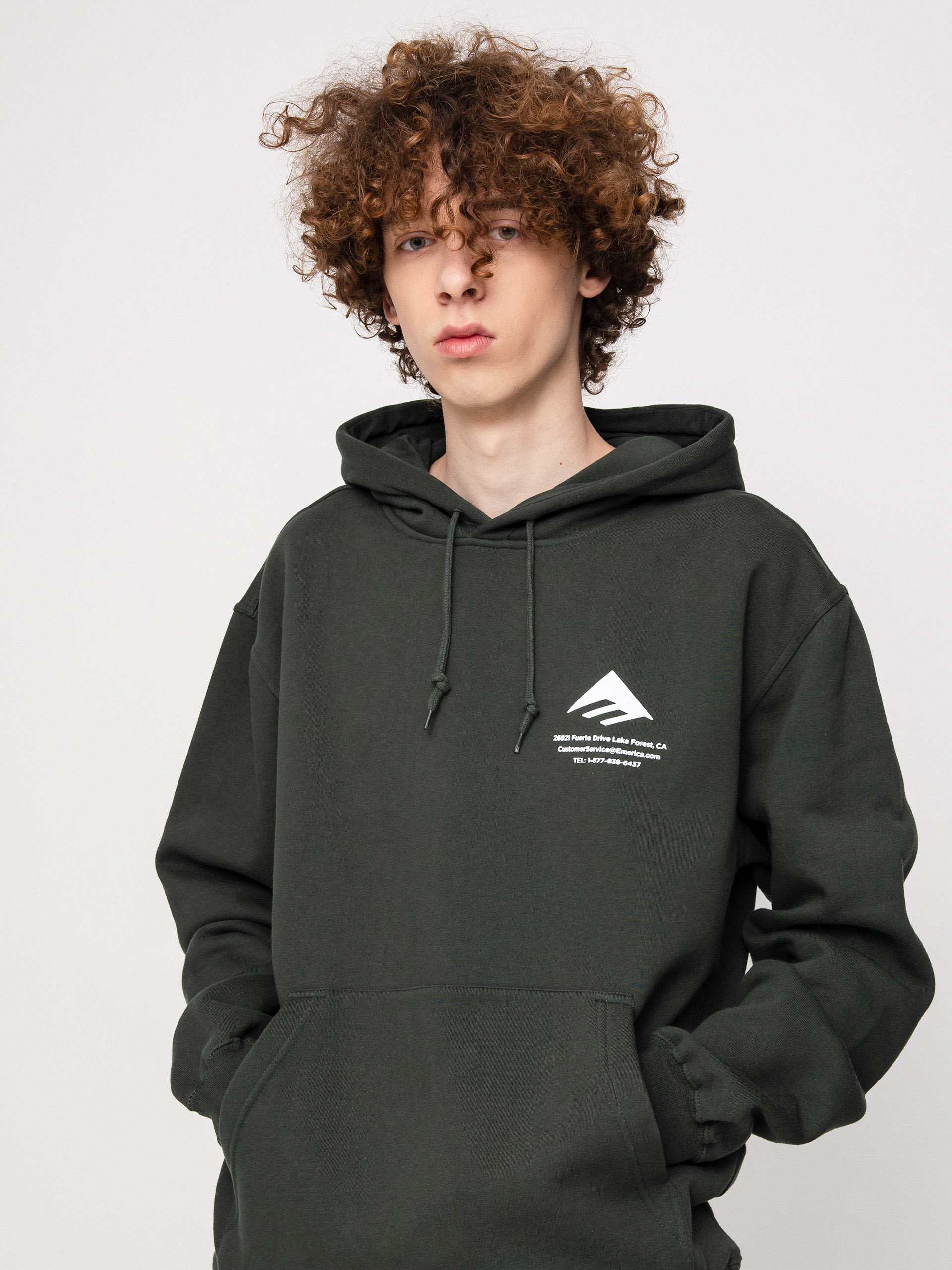 Emerica z kapturem Logo Lockup Pulóver (hunter green)