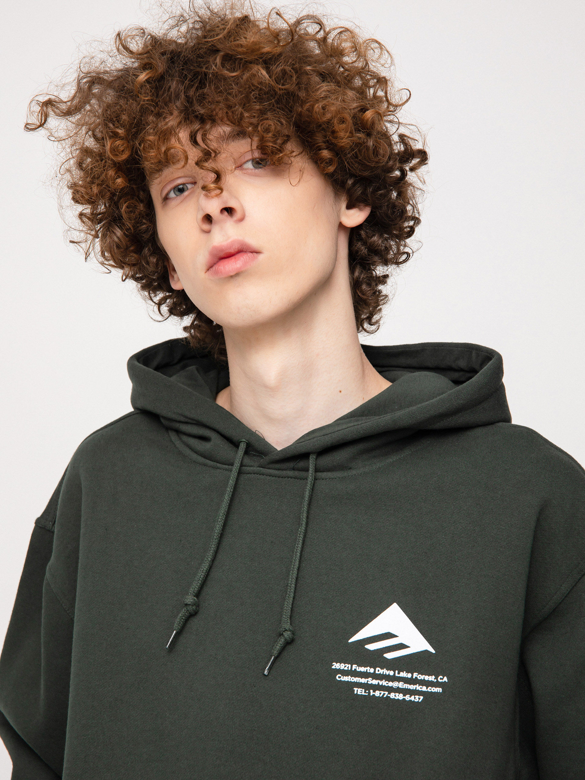 Emerica z kapturem Logo Lockup Pulóver (hunter green)