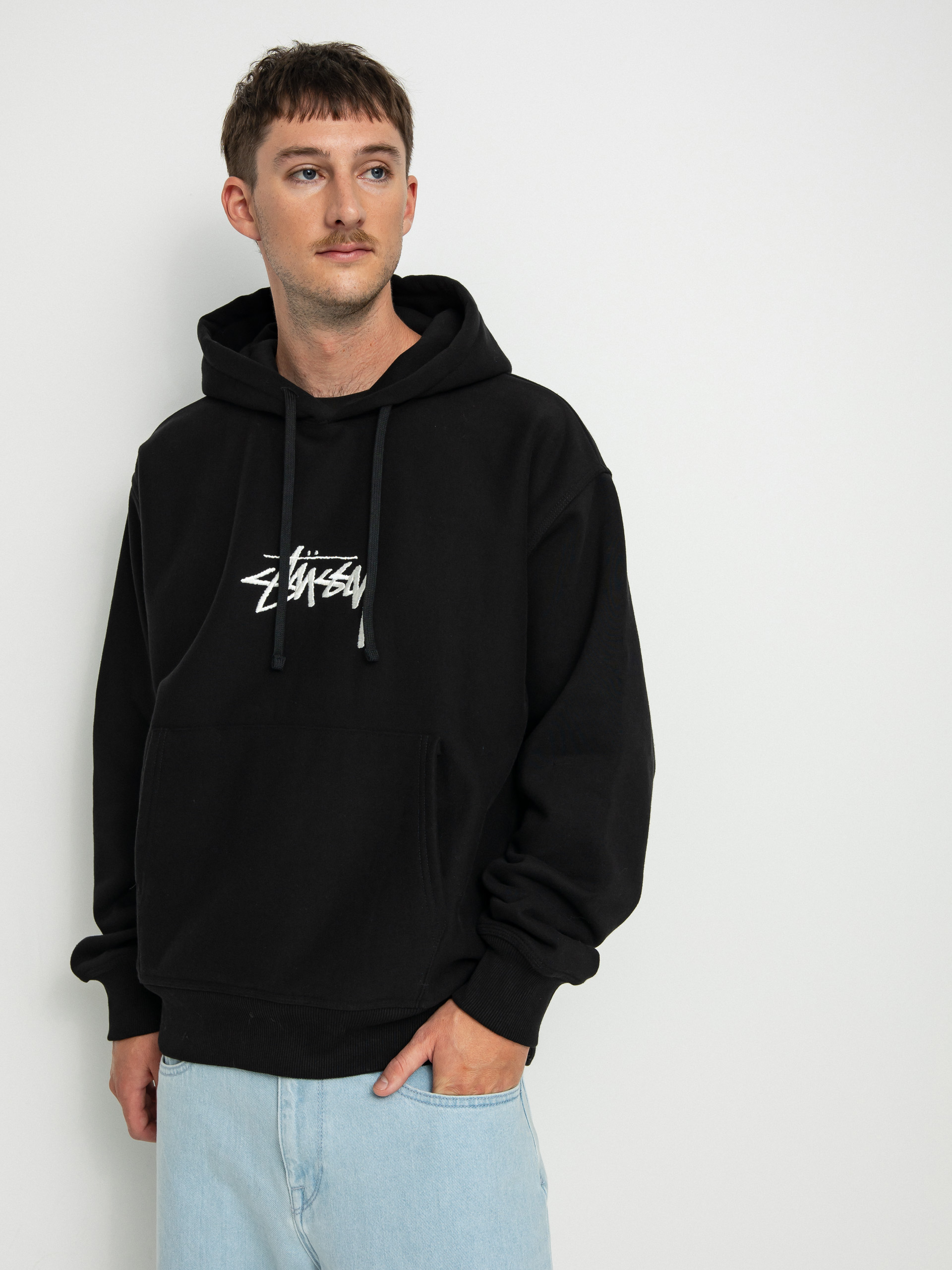 Stussy Stock Logo App. HD Kapucnis pulóver (black)