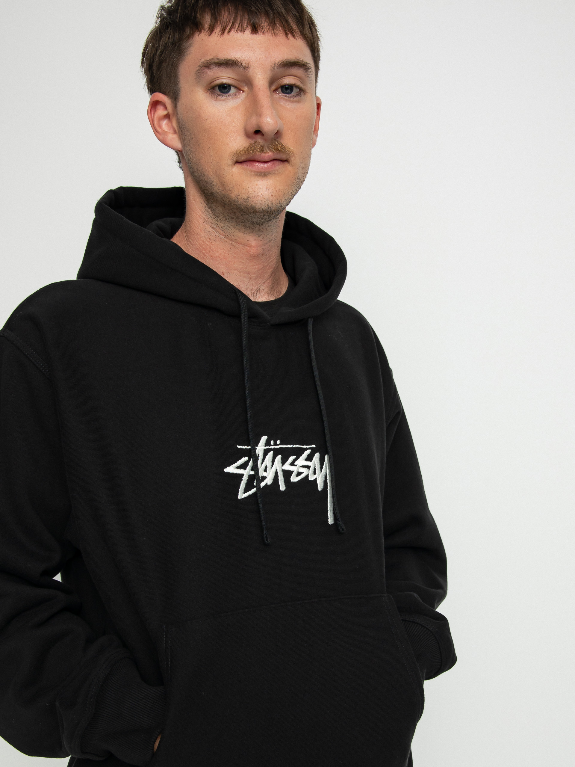 Stussy Stock Logo App. HD Kapucnis pulóver (black)
