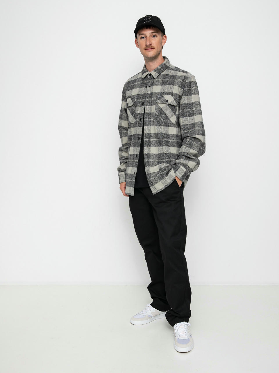 Brixton Bowery Heavy Weight Ls Ing (black/charcoal)