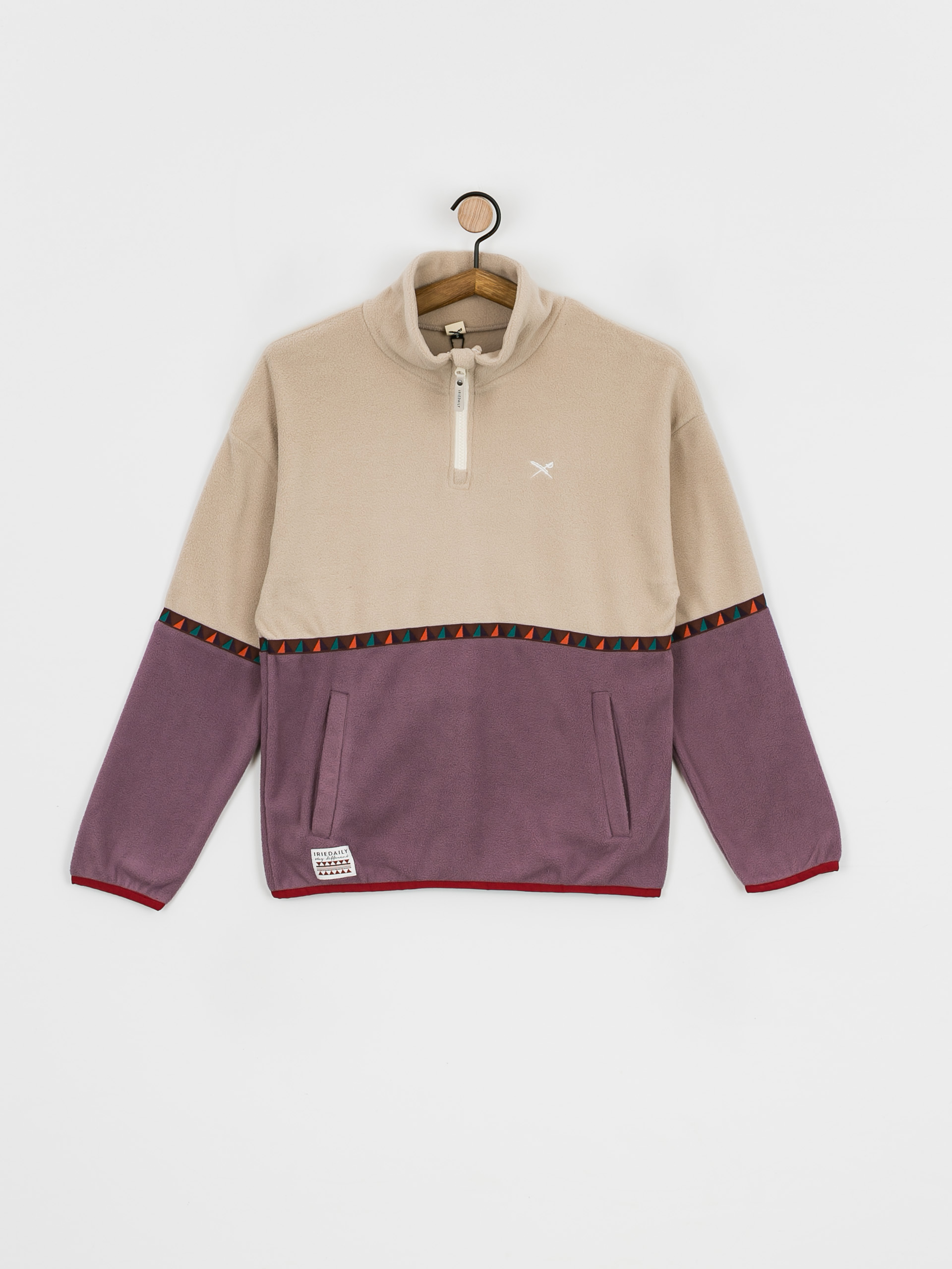 Női Iriedaily Holina Fleece Troyer Polár pulóver (beige)