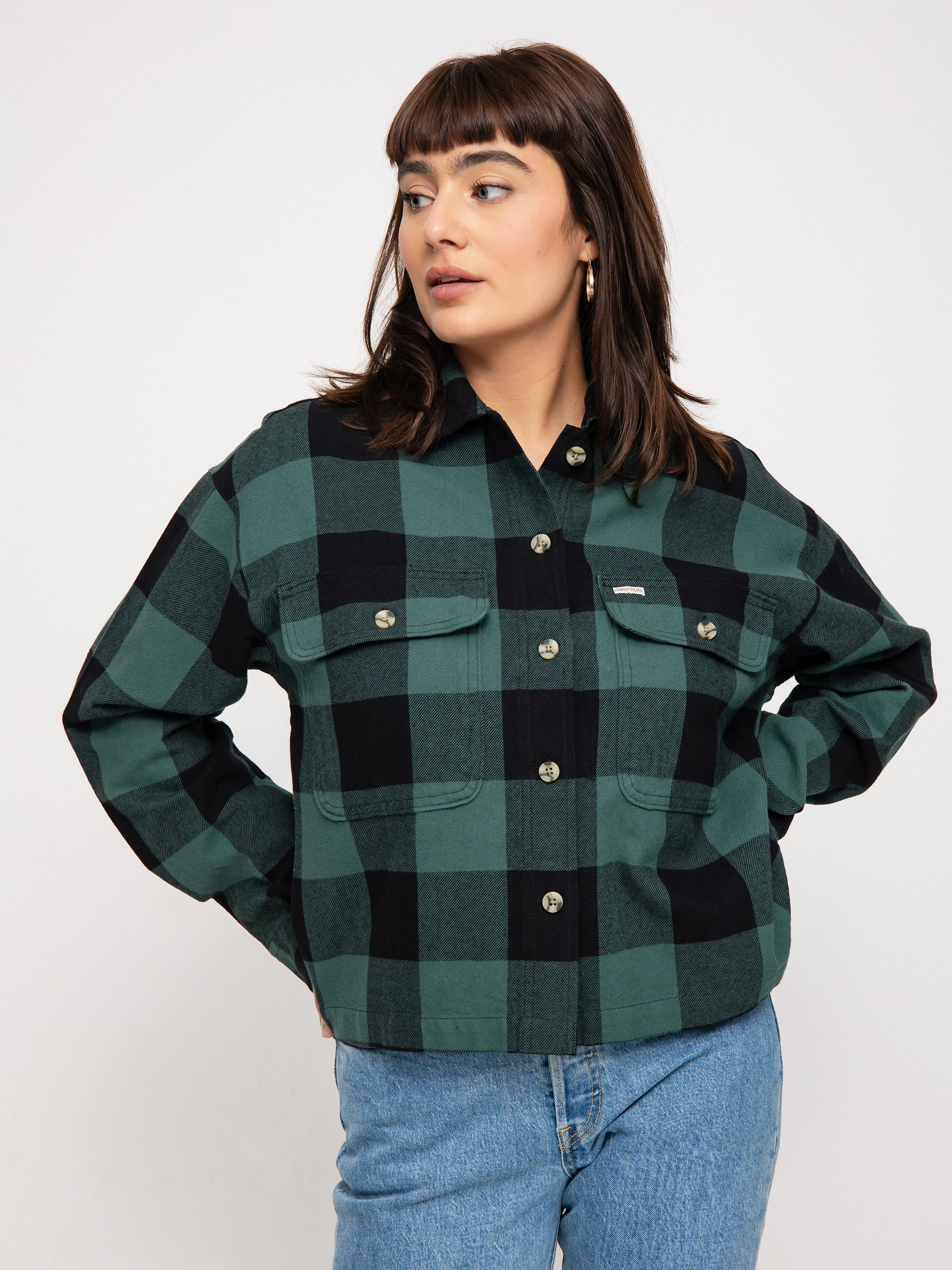 Brixton Bowery Flannel Ls Ing Wmn (emerald)