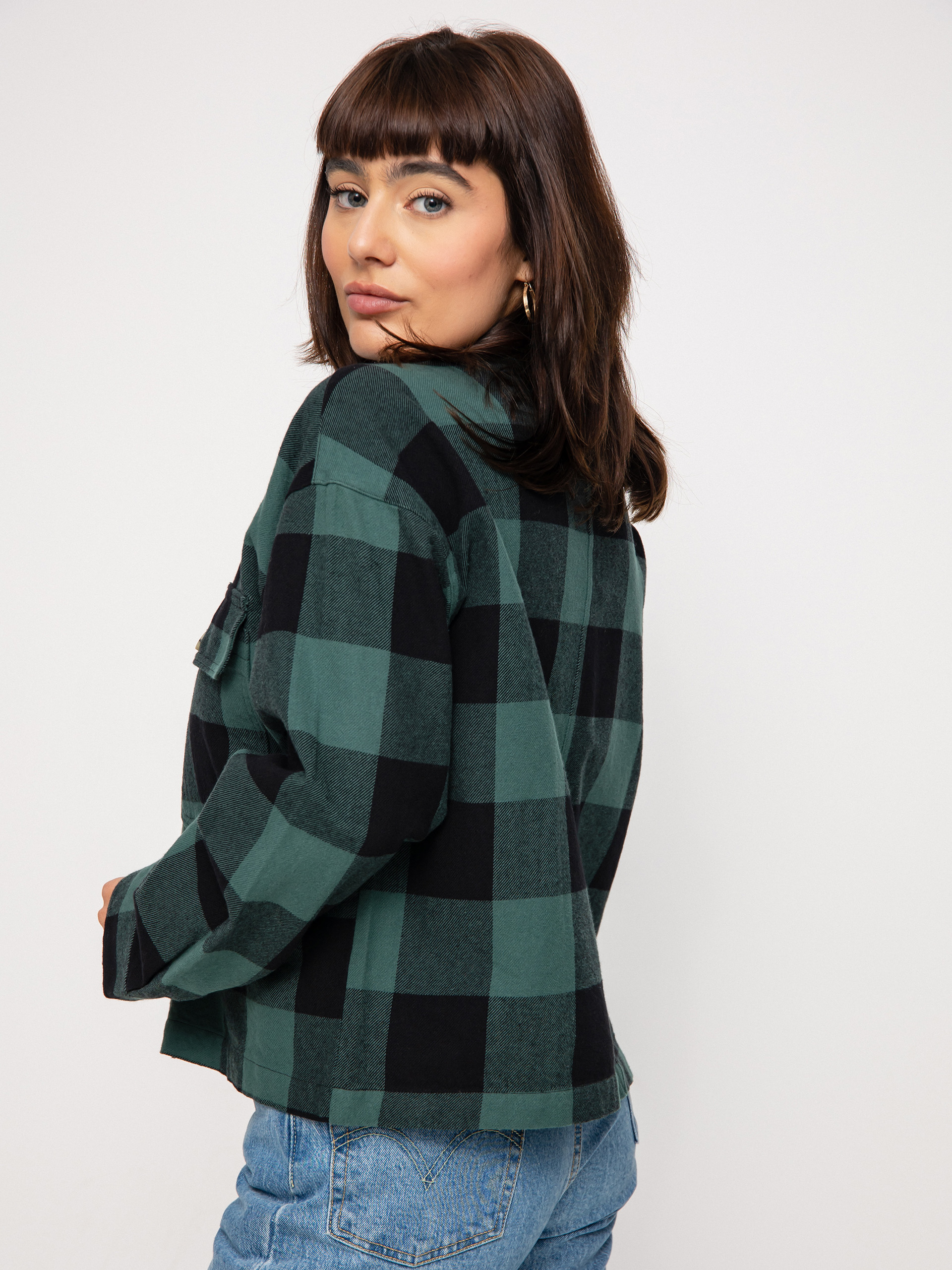 Brixton Bowery Flannel Ls Ing Wmn (emerald)