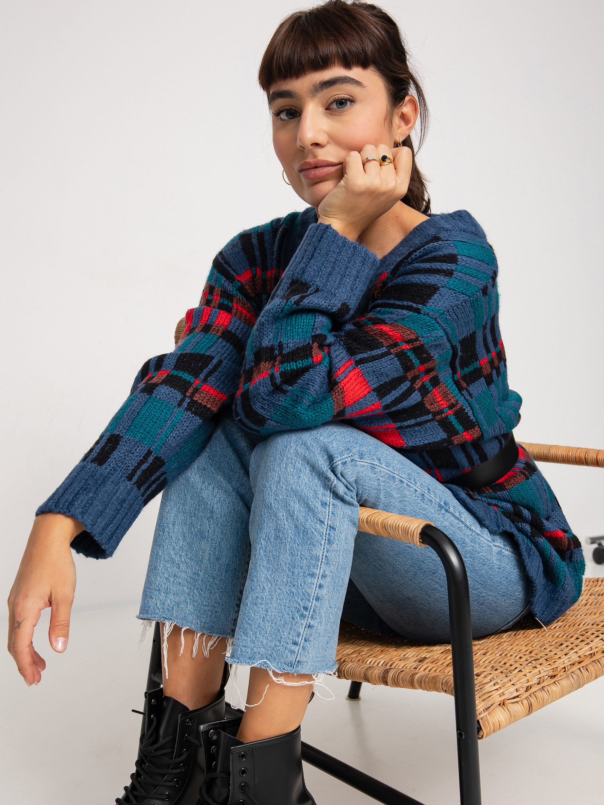 Brixton Ferriss Cardigan Pulóver Wmn (joe blue)