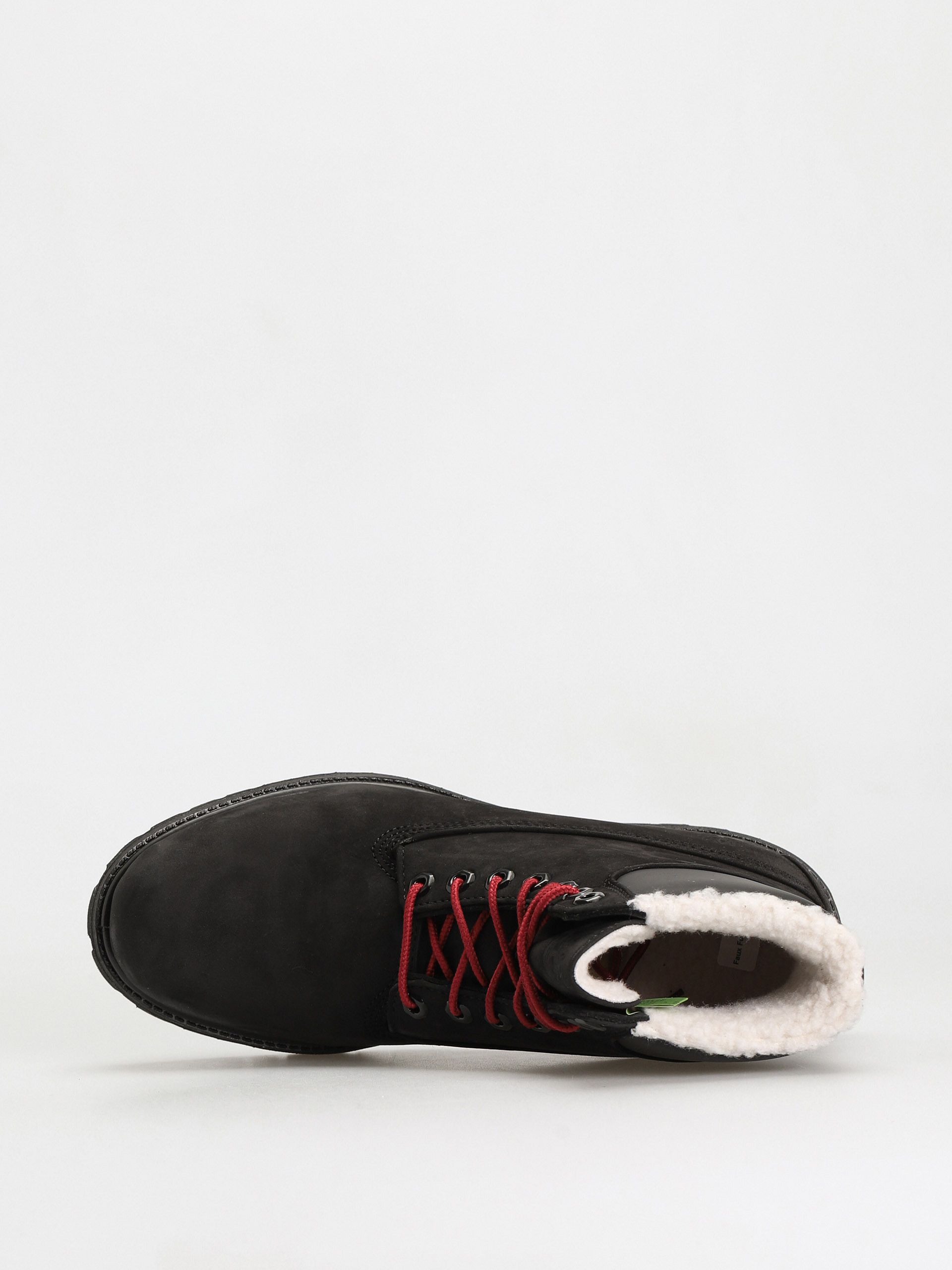 Timberland 6 In Premium Fur/Warm Lin Cipők (black nubuck/red)