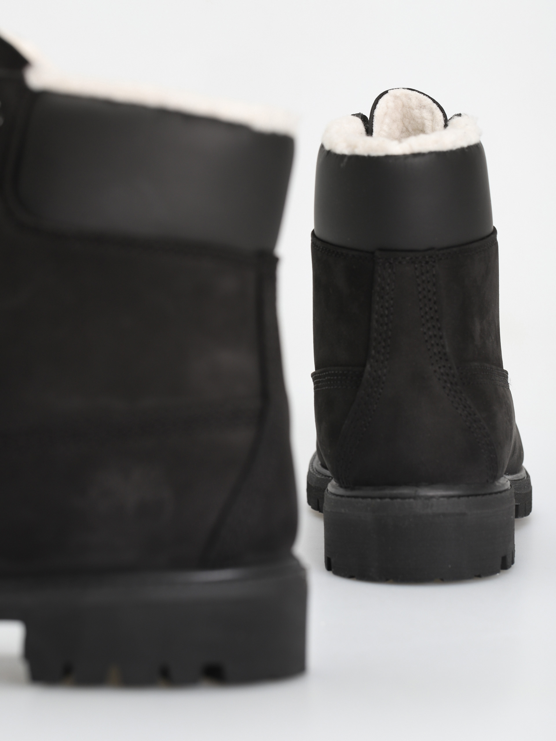 Timberland 6 In Premium Fur/Warm Lin Cipők (black nubuck/red)